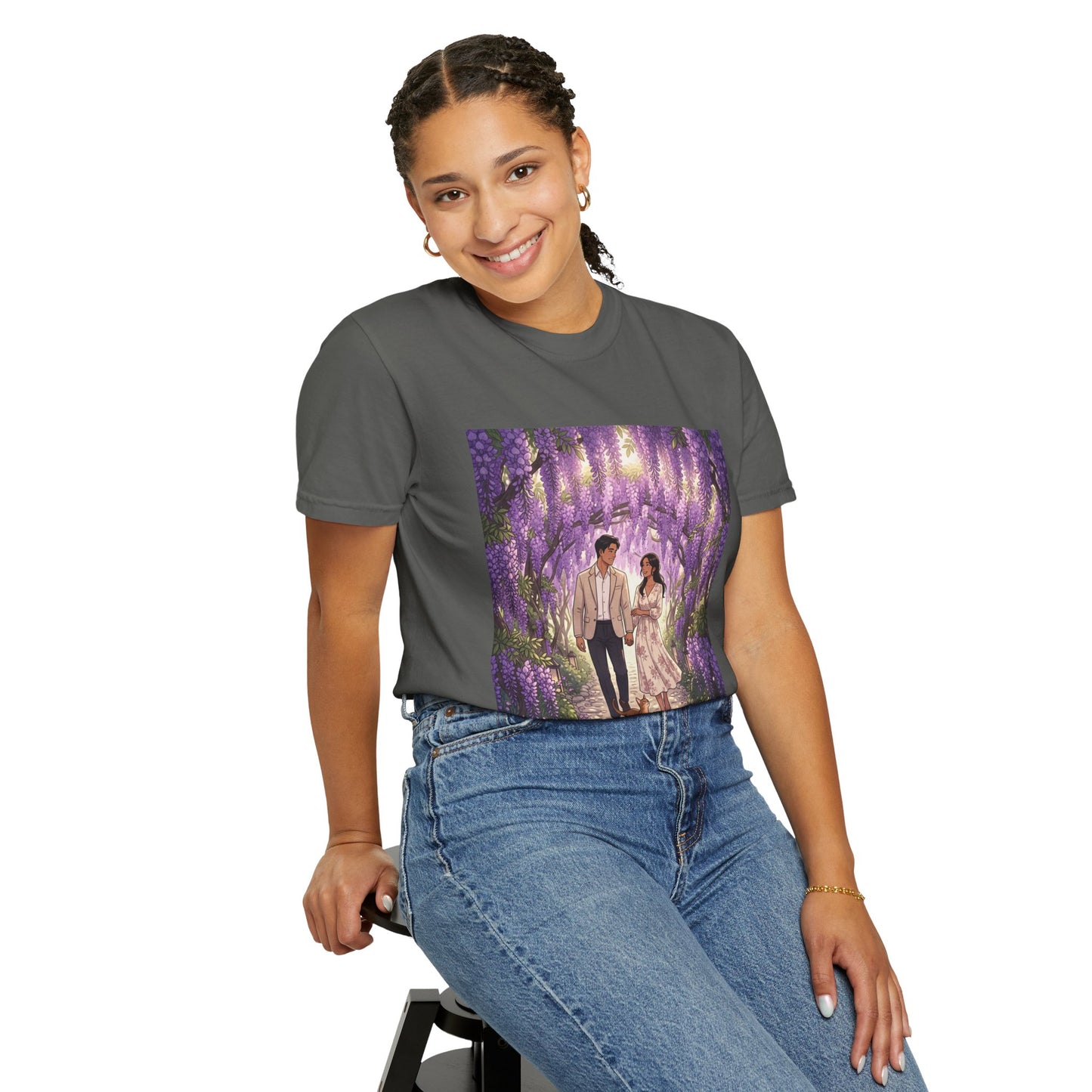 Spring of Us T-Shirt — Romantic Wisteria Couple Graphic Tee