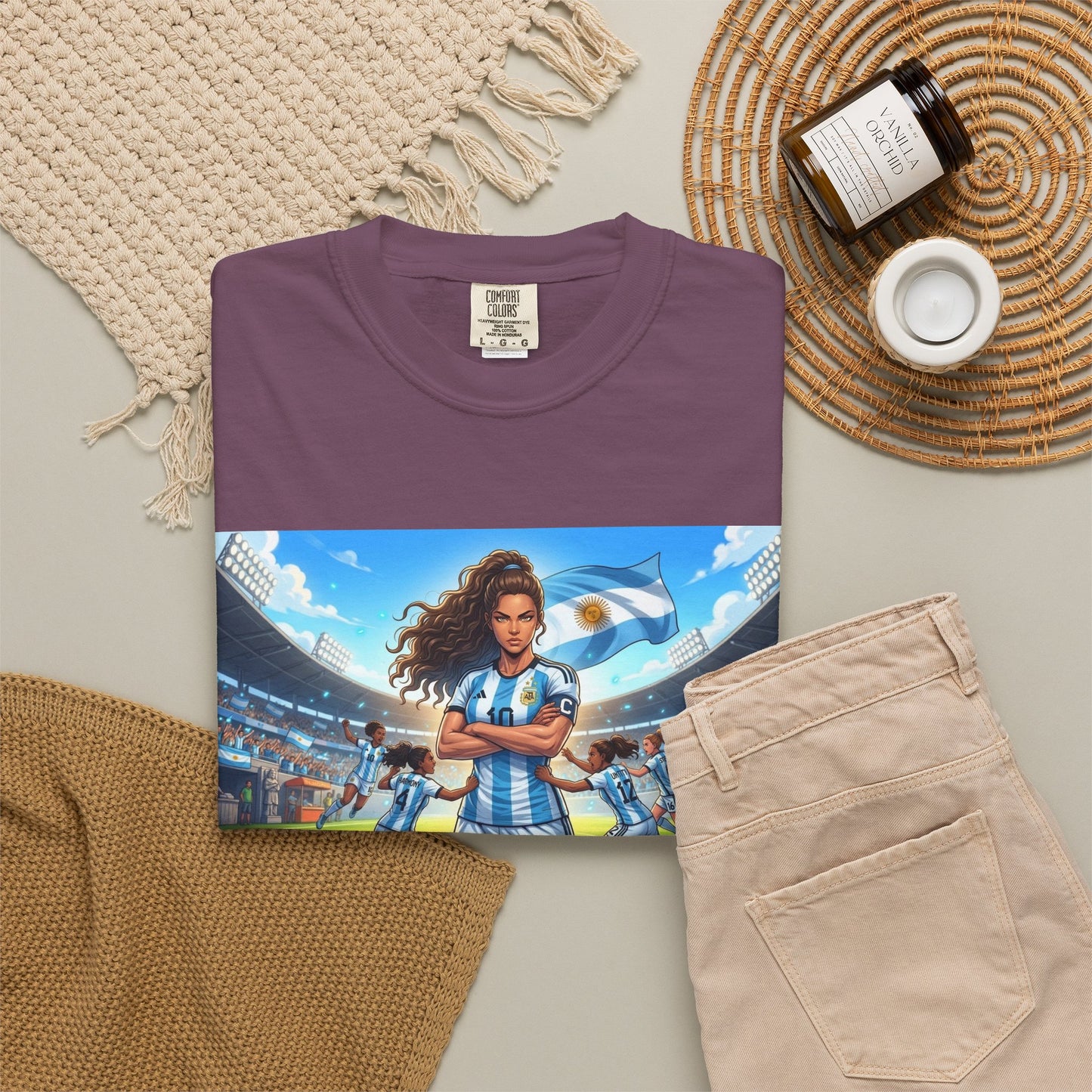 Argentina Soccer Heroine Stadium T-Shirt – Female Soccer Player Graphic Tee