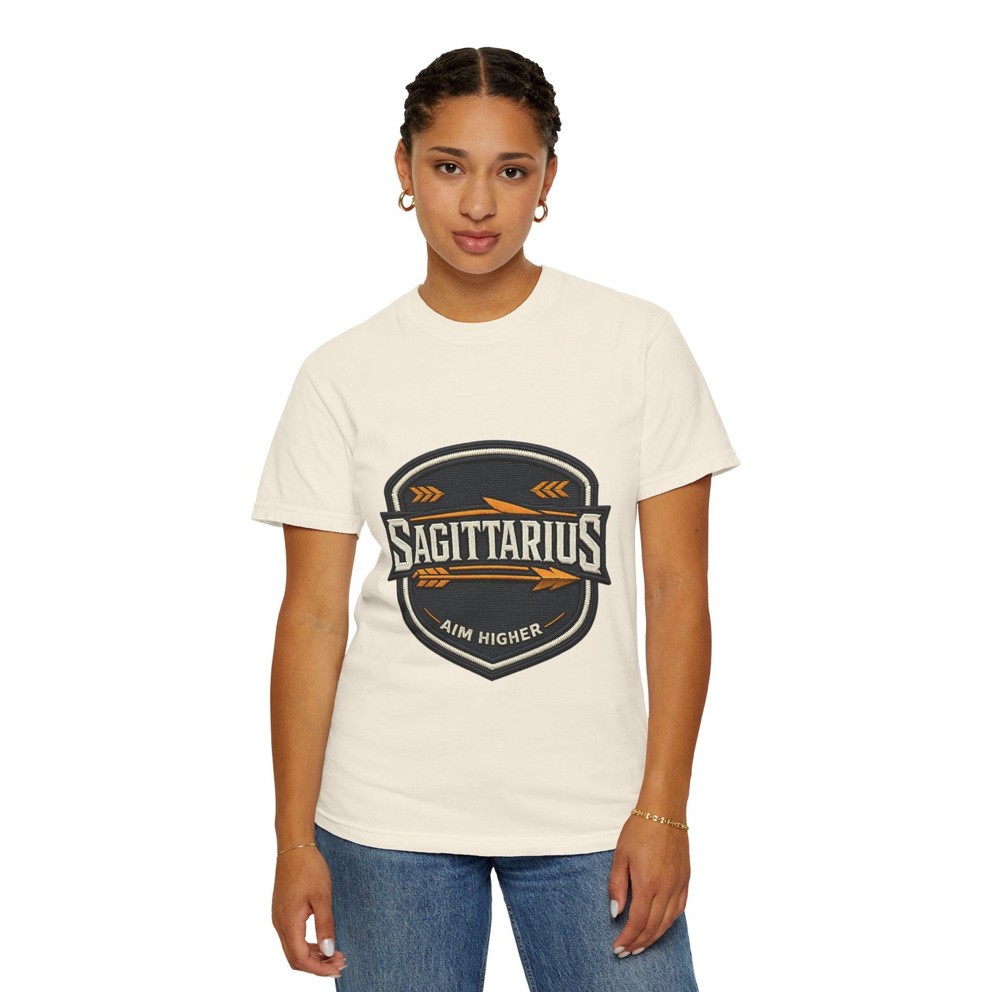 Sagittarius 'Aim Higher' T‑Shirt — Zodiac Archer Graphic Tee