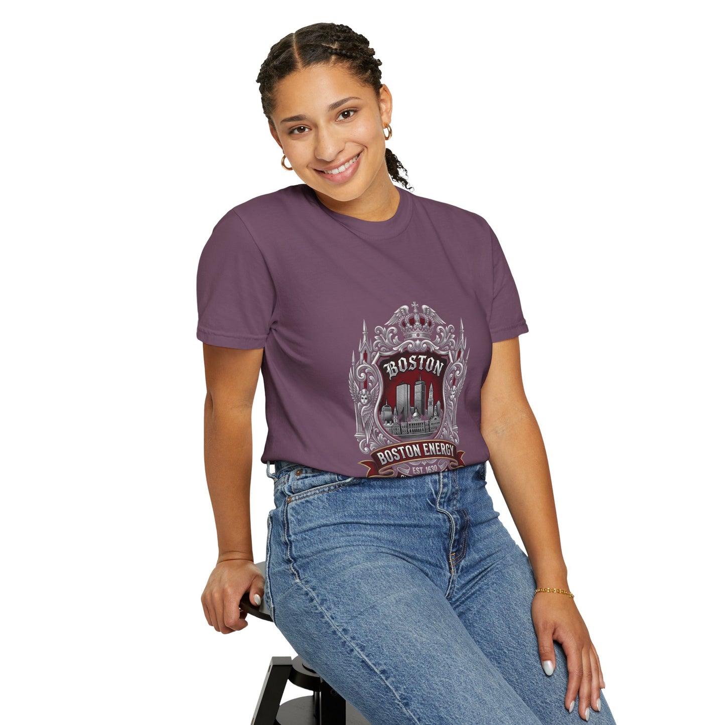 Boston Energy Vintage Crest T-Shirt — Retro City Skyline Tee