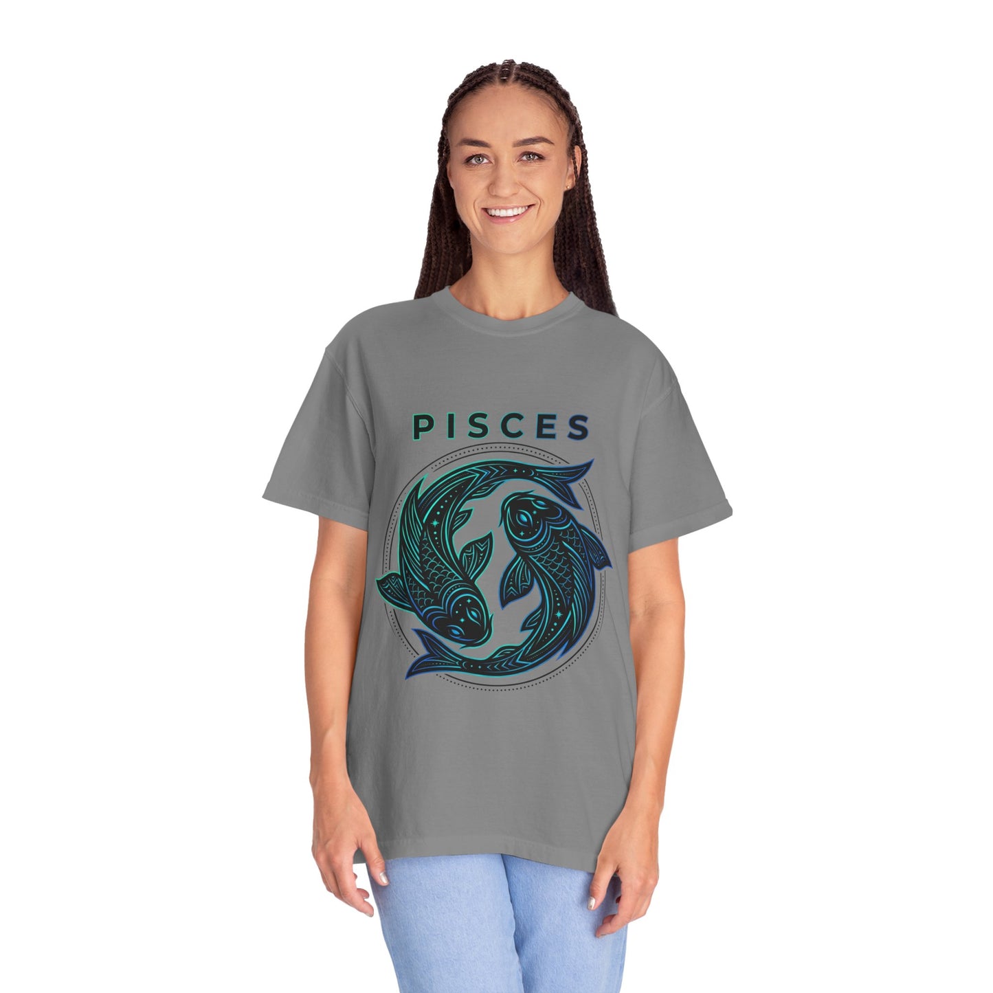 Pisces Zodiac T-Shirt — Artistic Twin Fish Astrology Tee