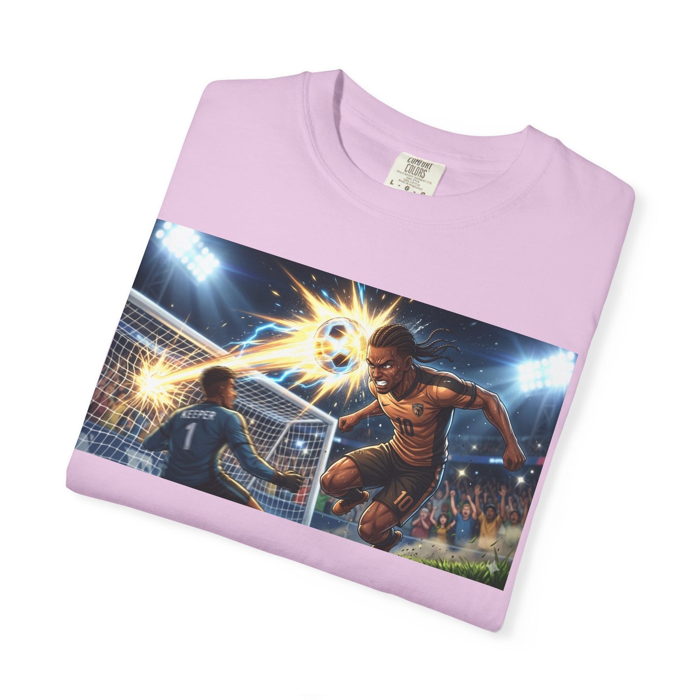 Soccer Goal Explosion T-Shirt — Action-Packed Football Graphic Tee