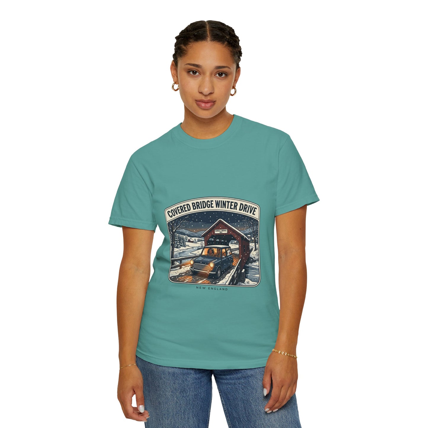 Covered Bridge Winter Drive T-Shirt