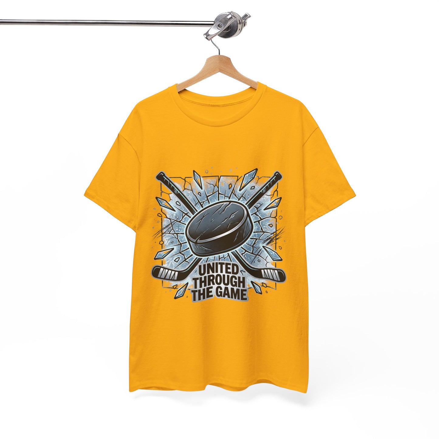 Hockey T-Shirt — "United Through the Game" Graphic Tee
