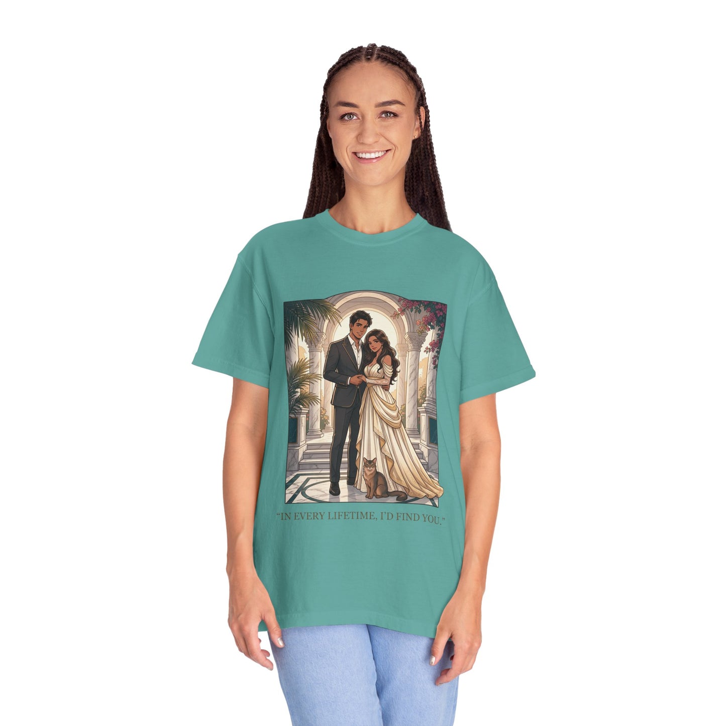 Romantic Vintage Wedding Portrait T-Shirt — "In Every Lifetime, I'd Find You"