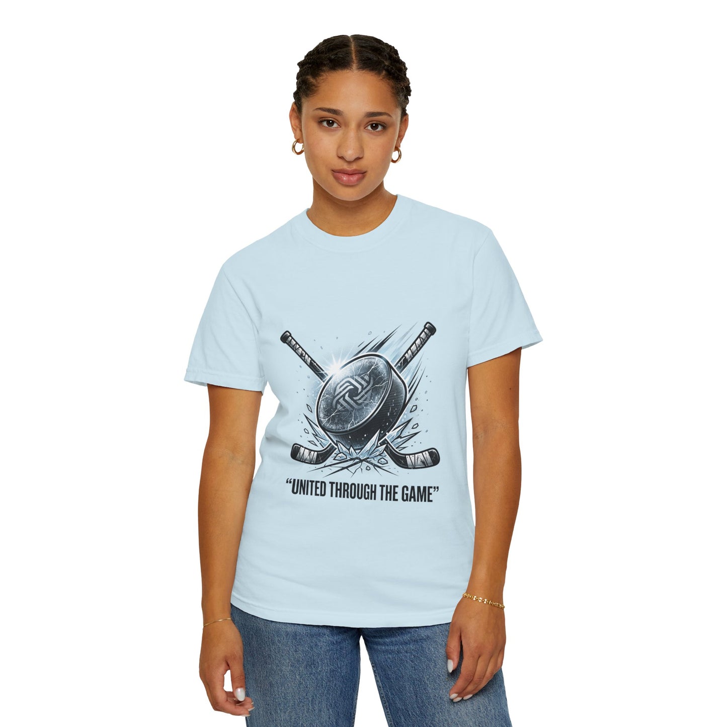 Hockey Graphic Tee — "United Through the Game" Team Spirit T-Shirt