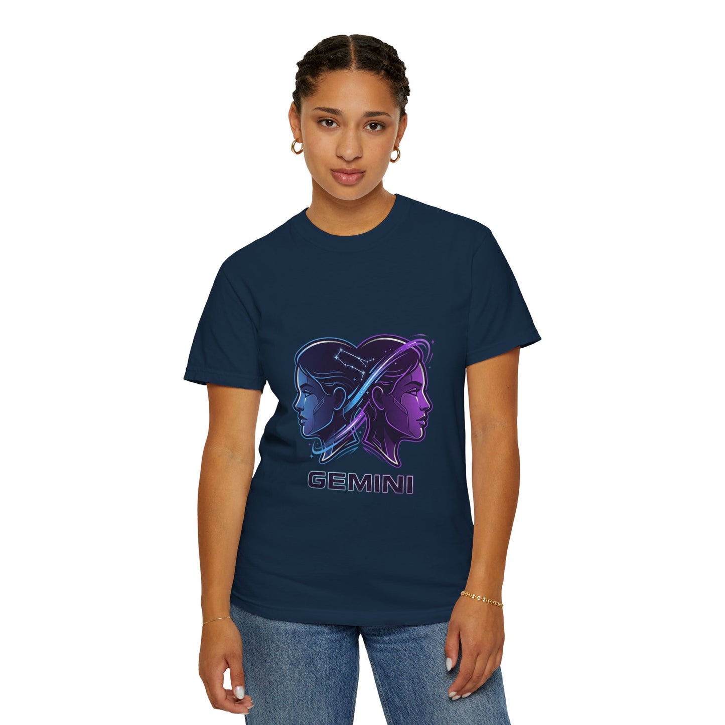 Gemini Zodiac T‑Shirt — Dual Faces Astrology Tee