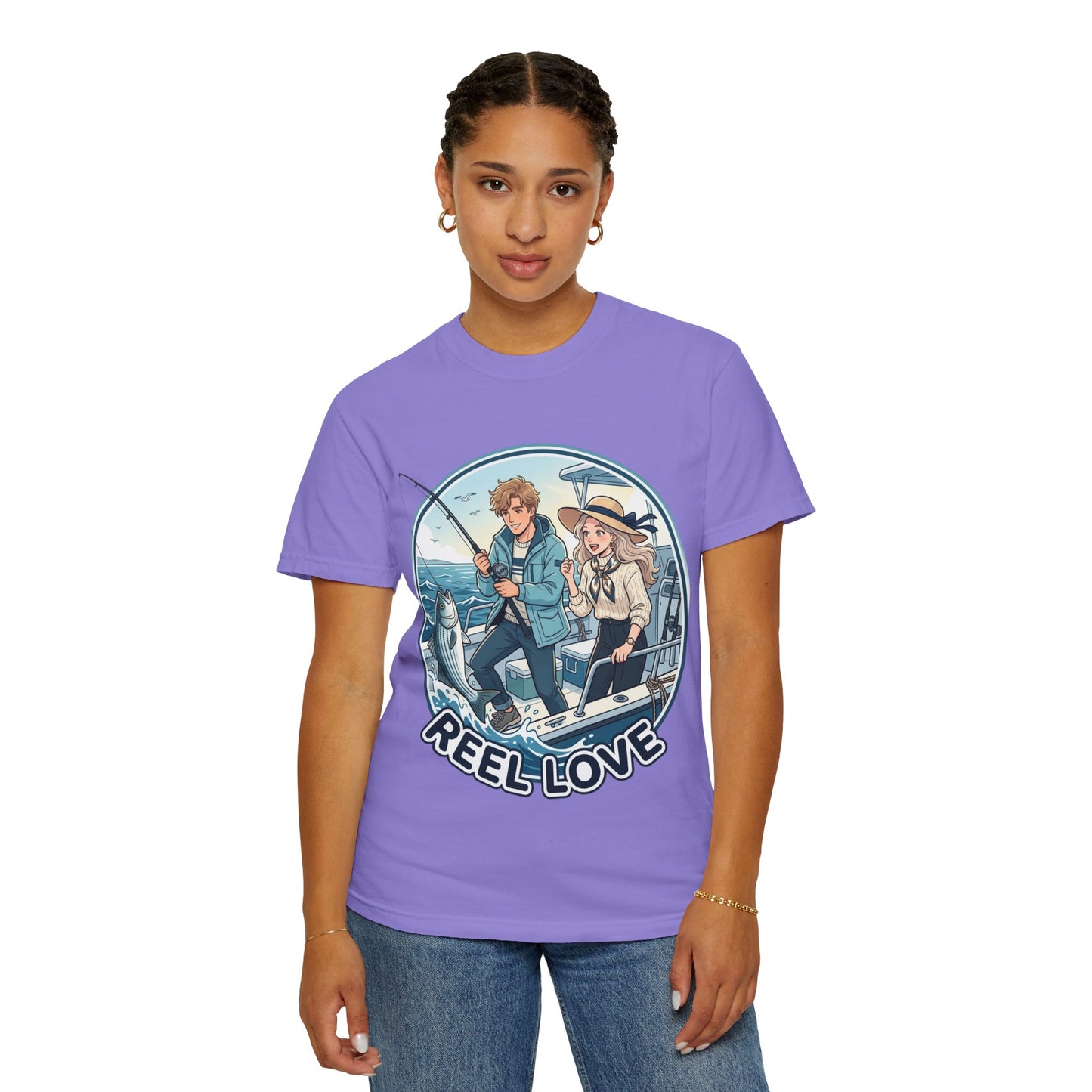 Reel Love Fishing T-Shirt — Cute Couple Anglers Graphic Tee