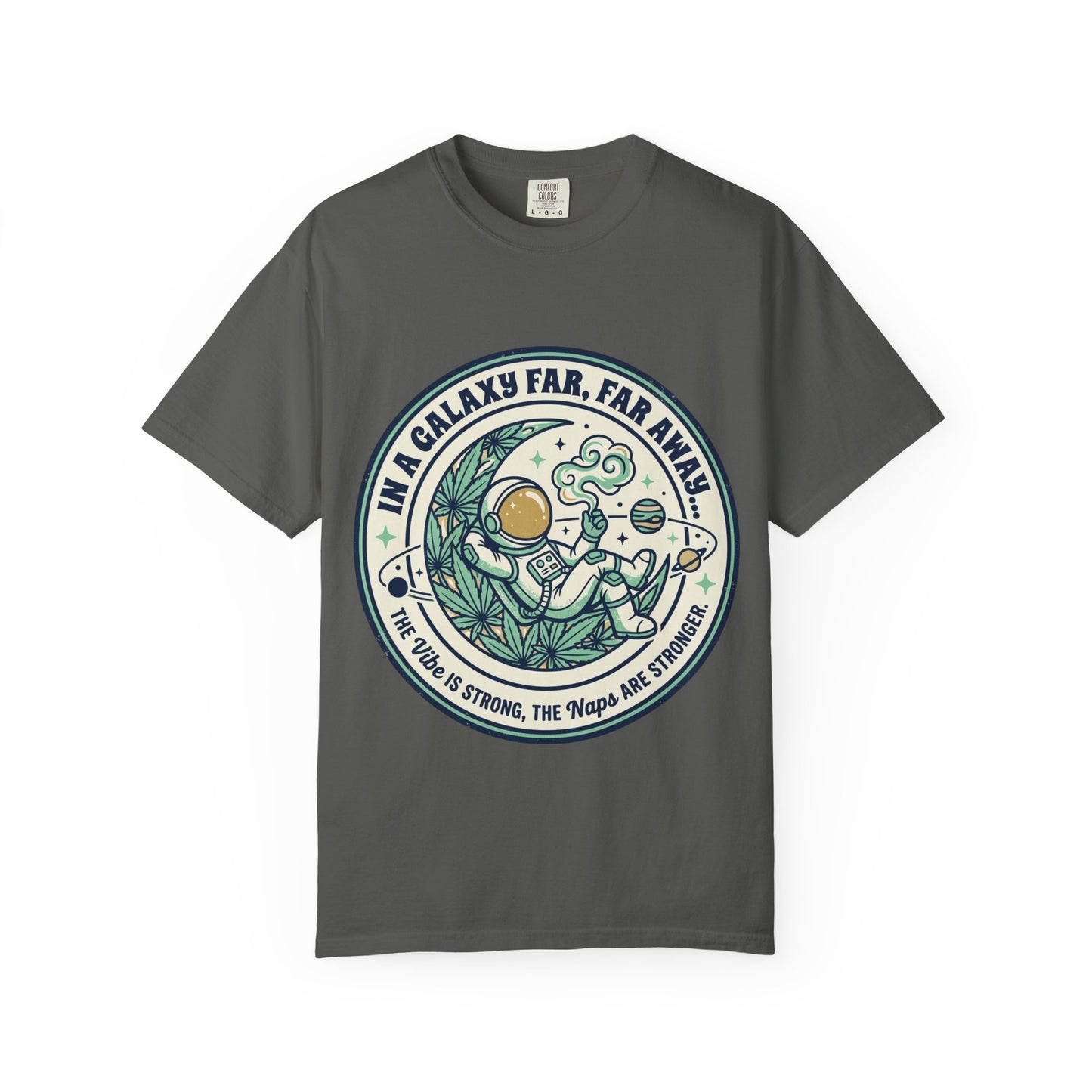 T-Shirt — "In a Galaxy Far, Far Away" Retro Space Nap Graphic Tee