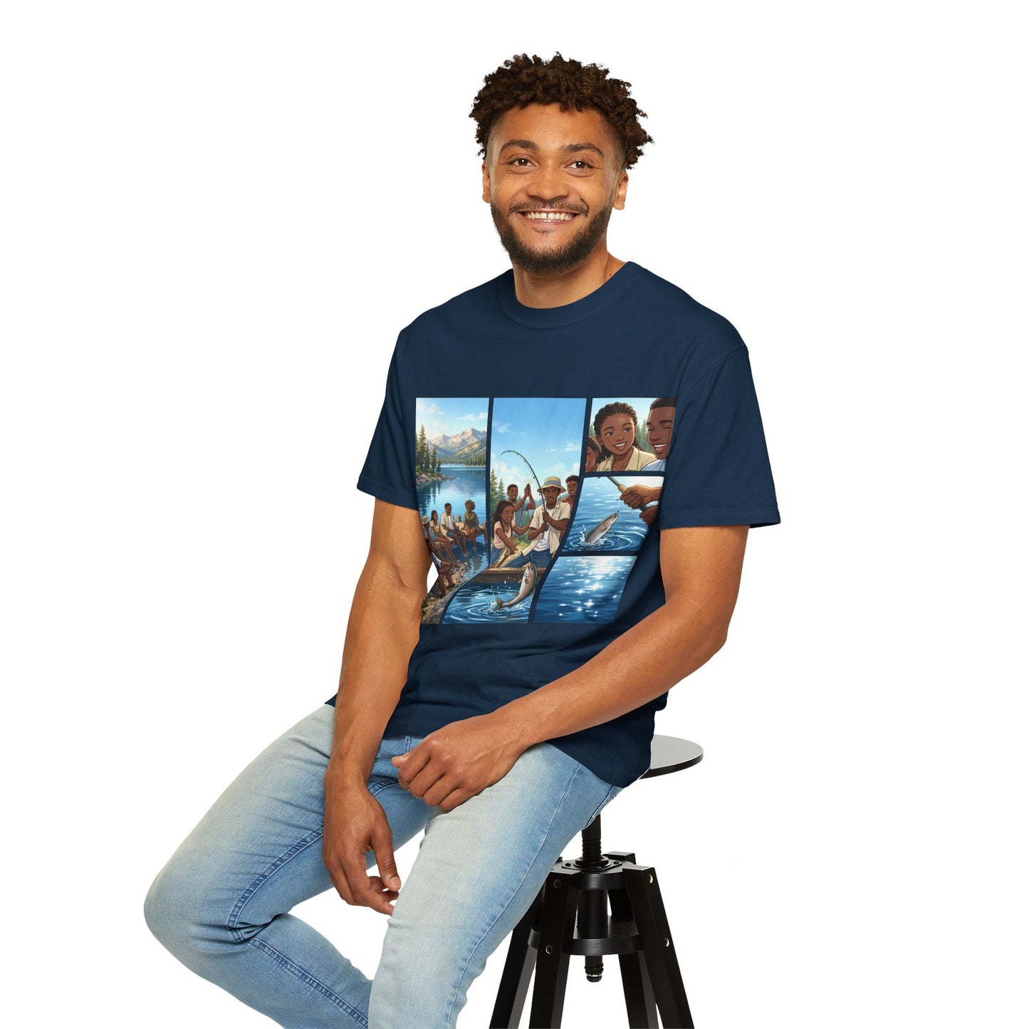 ake Tahoe Fishing Moments T-Shirt — Retro Outdoors Fishing Graphic Tee