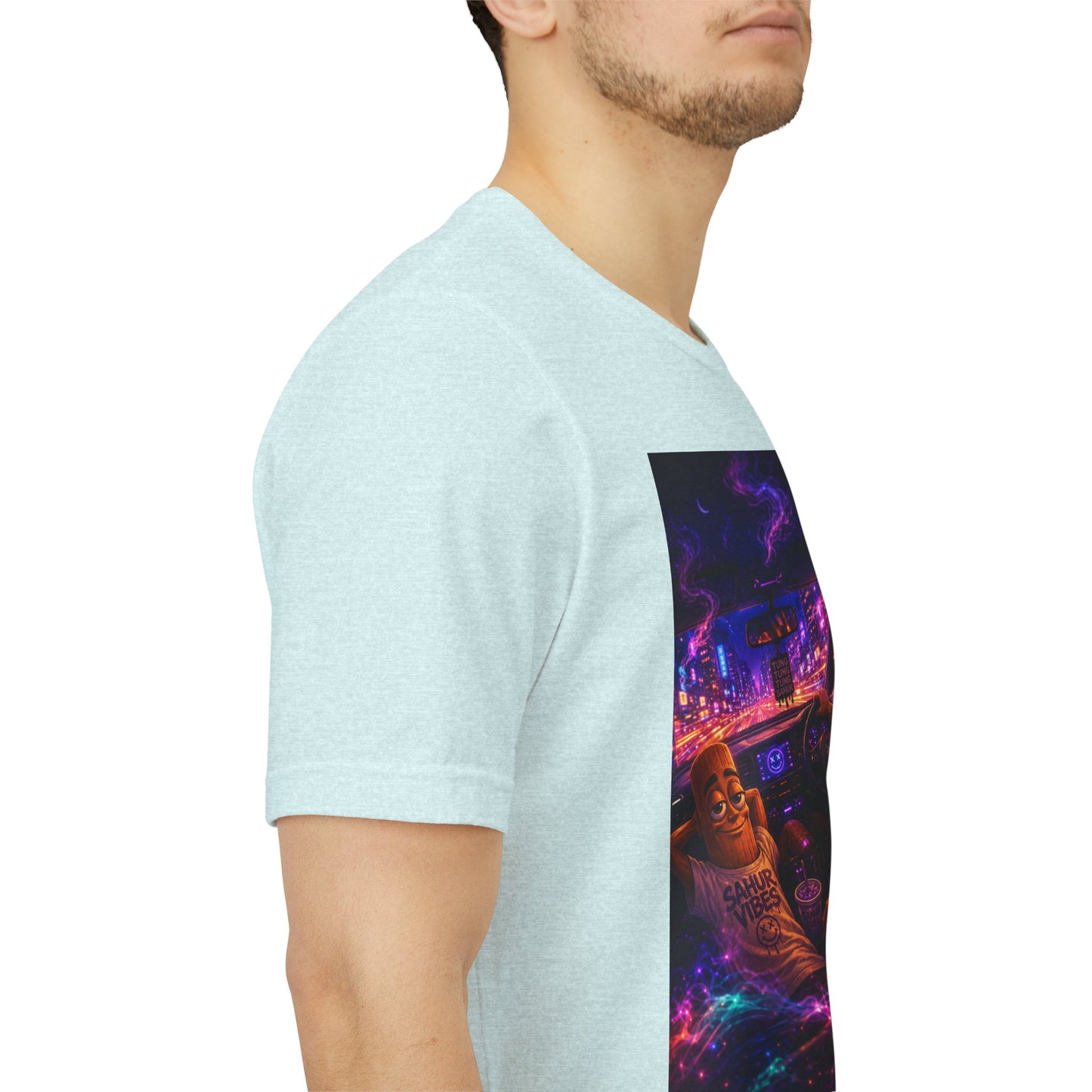 Tung Tung Tung Sahur Who Ride Like Us T-Shirt — Night Cruise Vaporwave Graphic Tee