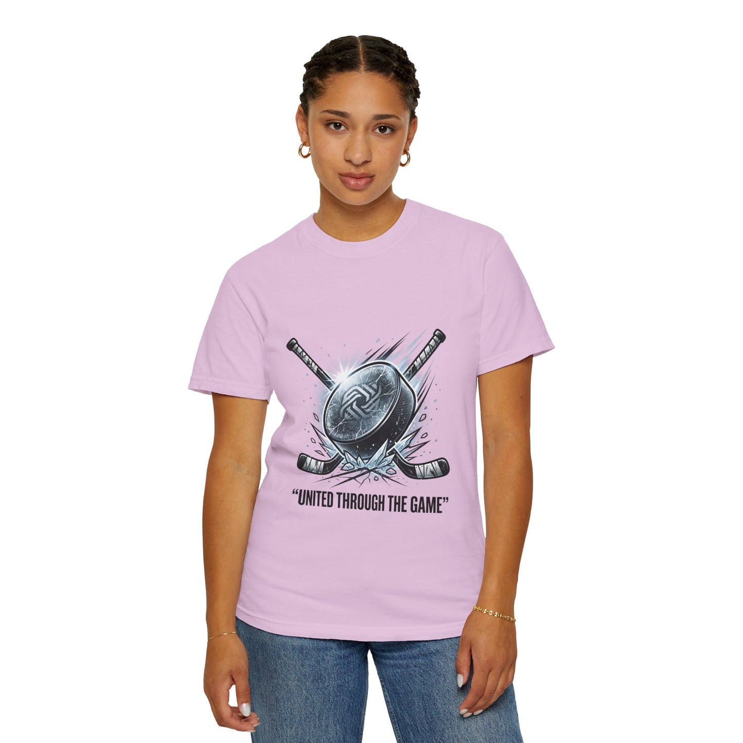 Hockey Graphic Tee — "United Through the Game" Team Spirit T-Shirt