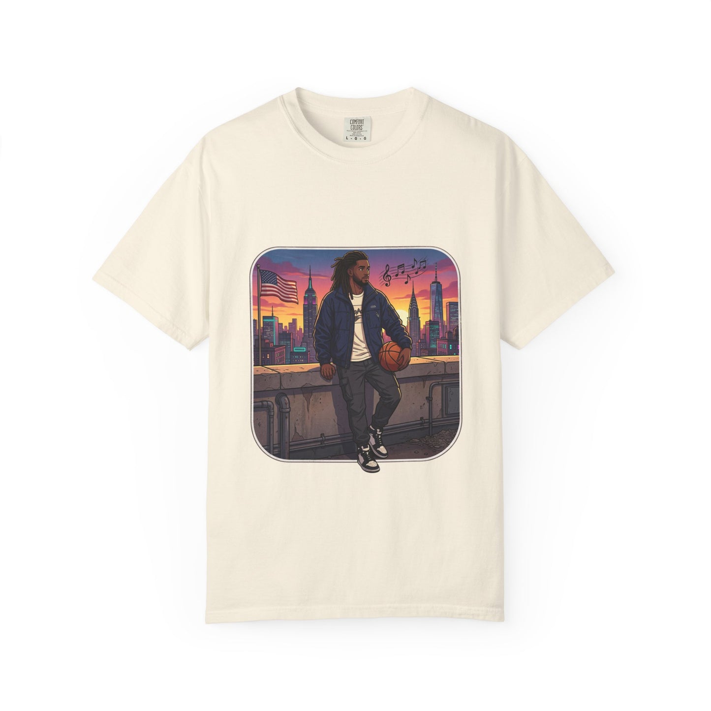 City Sunset Basketball Player T-Shirt — Urban Hoop Lifestyle Tee