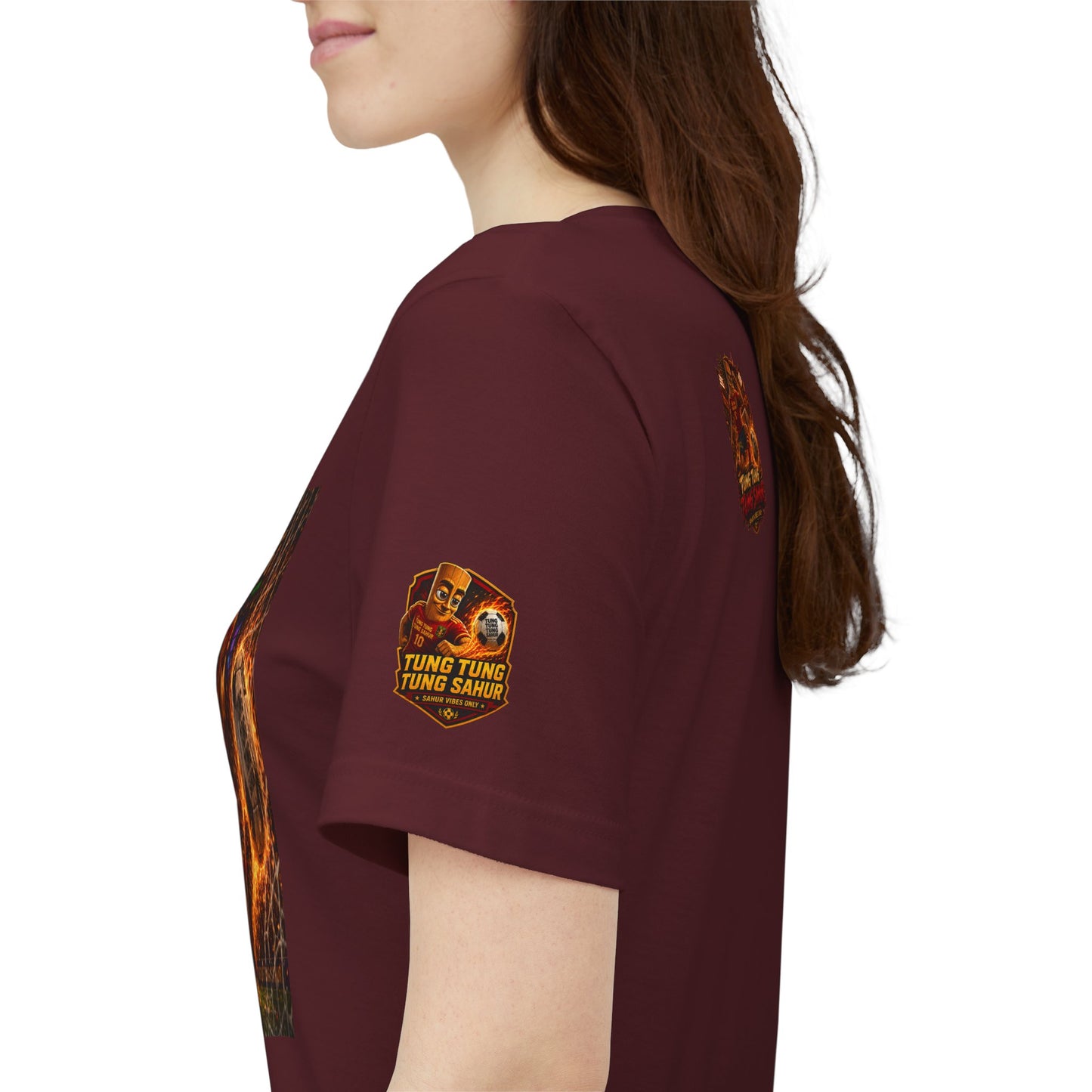 Tung Tung Tung Sahur Soccer Kick Firestorm Graphic Tee — ‘Goal’ Animated Kick Design