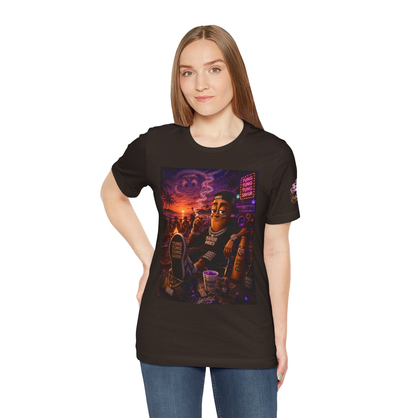 Tung Tung Tung Sahur T-Shirt — "Summertime Vibes" Retro Beach Party Graphic Tee