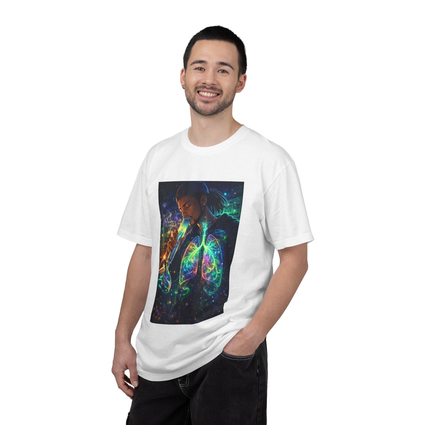 Cosmic Lungs T-Shirt — Neon Anatomical Art Tee