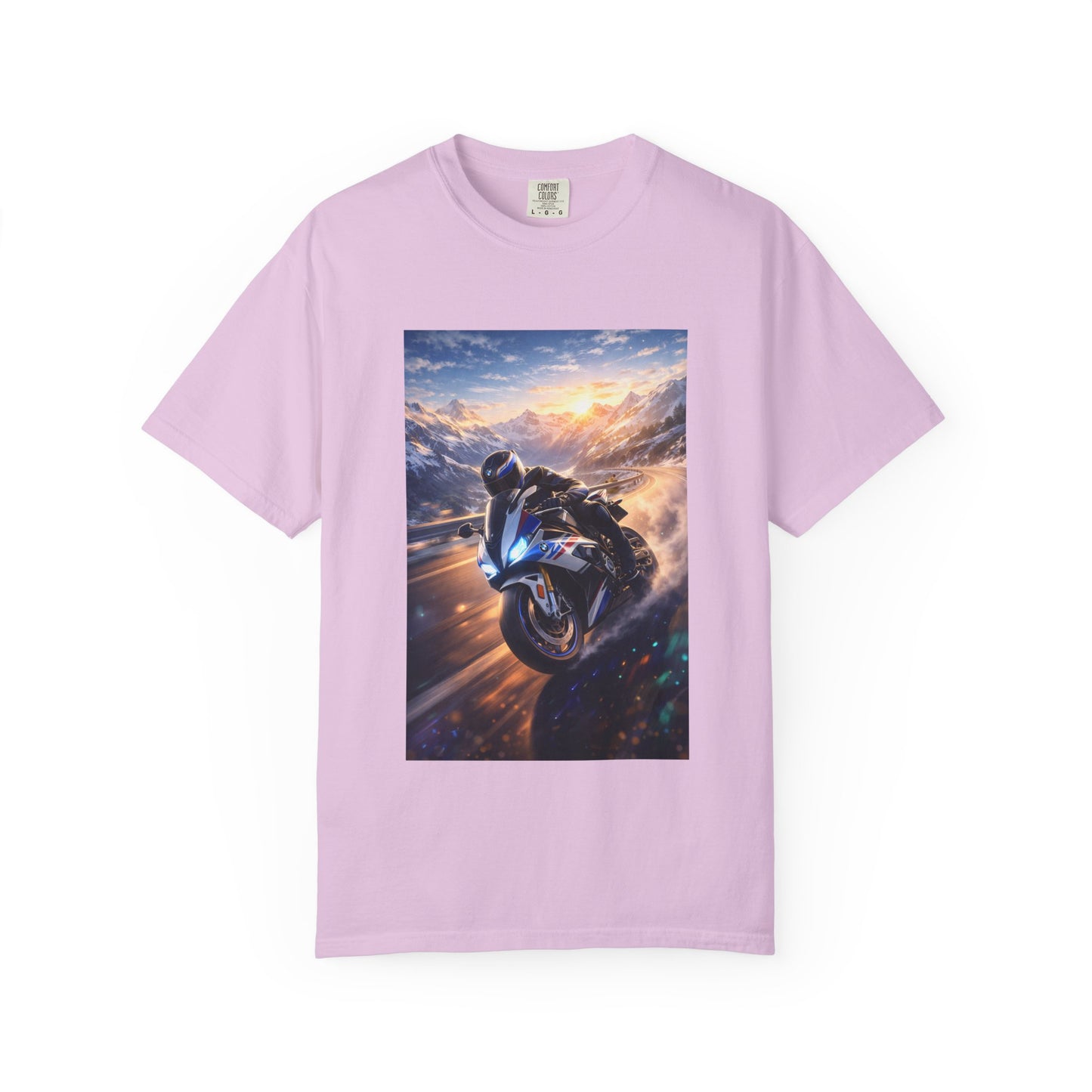 BMW S1000RR ALPINE GHOST RIDE - T‑Shirt — Sportbike Skyline Graphic Tee