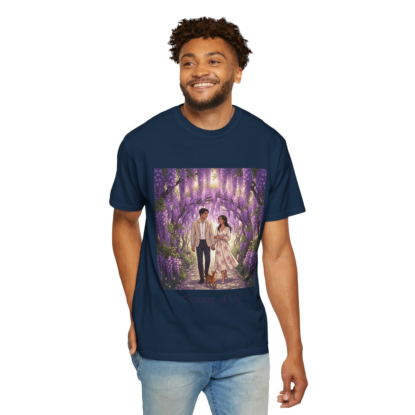 Spring of Us T-Shirt — Romantic Wisteria Couple Graphic Tee