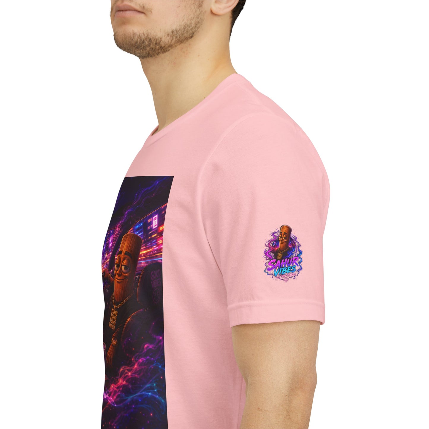 Tung Tung Tung Sahur Who Ride Like Us T-Shirt — Night Cruise Vaporwave Graphic Tee