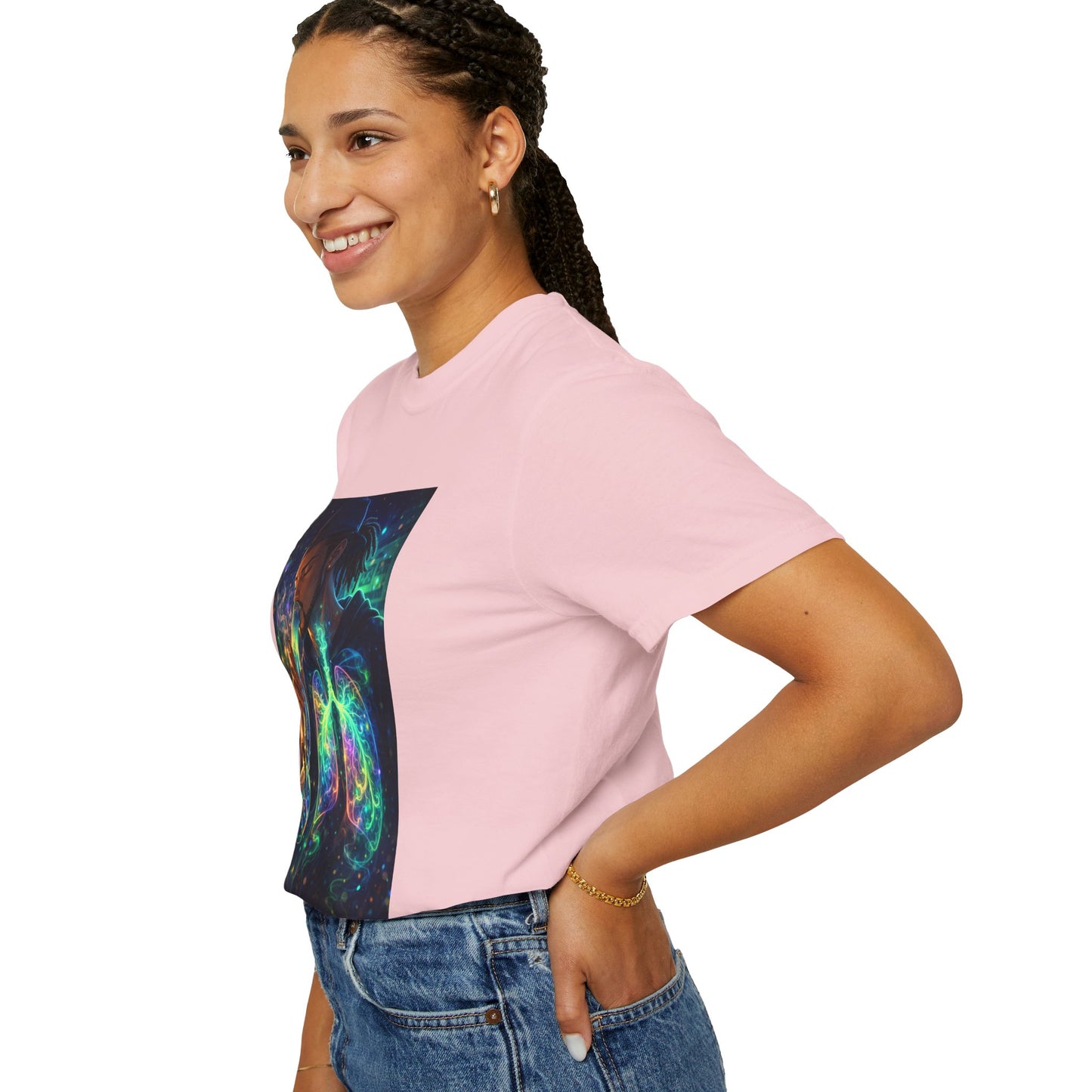 Cosmic Lungs T-Shirt — Neon Anatomical Art Tee