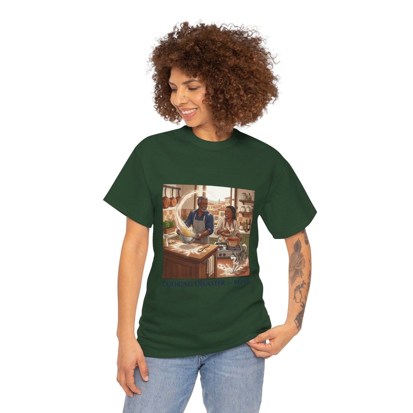 T-Shirt — 'Cooking Disaster — Rome' Illustrated Cooking Tee