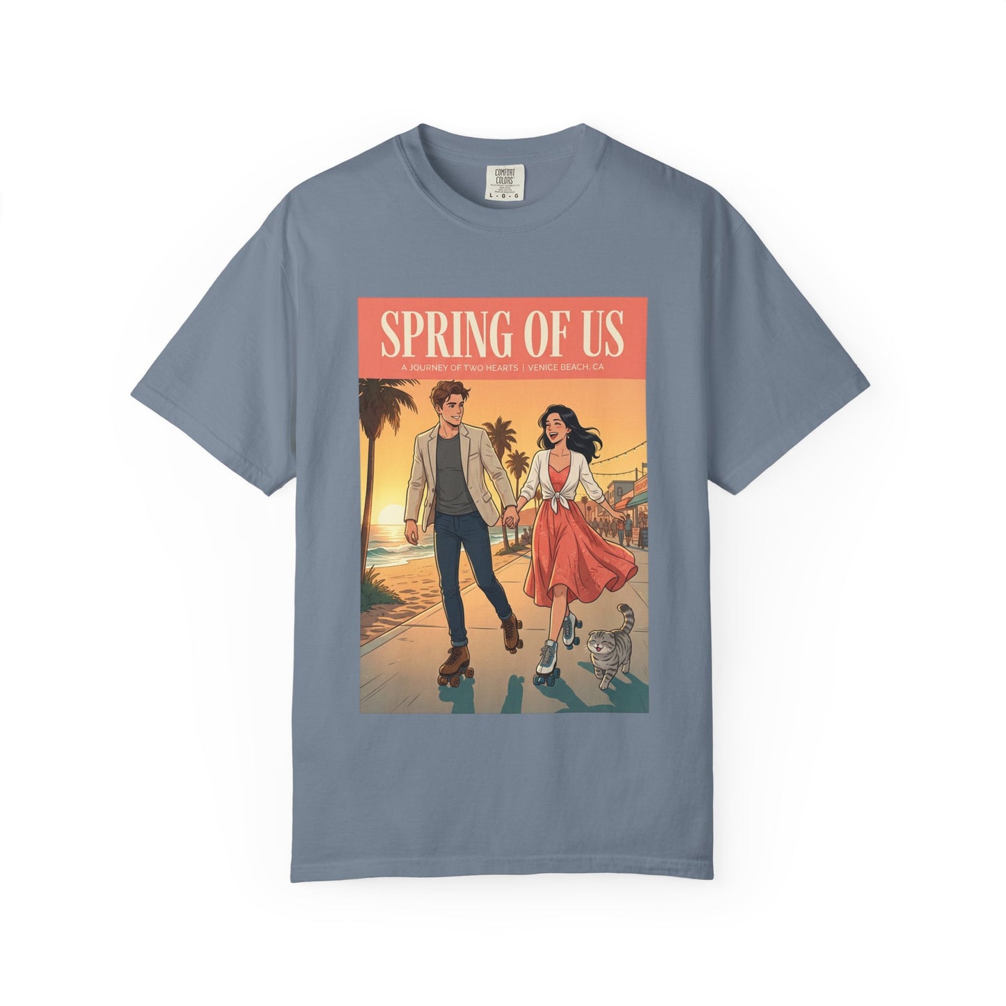 Spring of Us T-Shirt — Vintage Romantic Beach Couple Graphic Tee