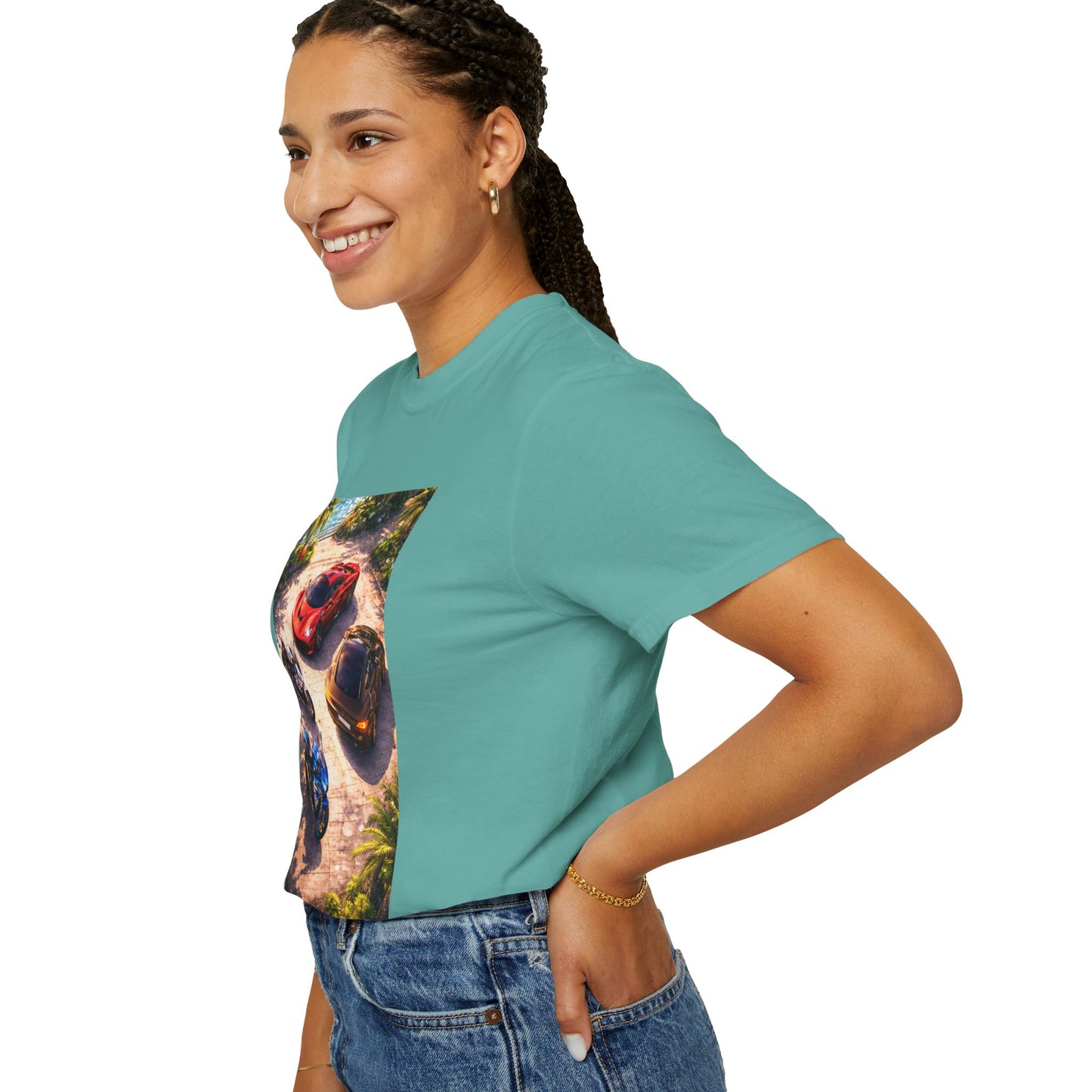 MULTI-VEHICLE - T-Shirt — Tropical Sports Cars & Motorbikes Print