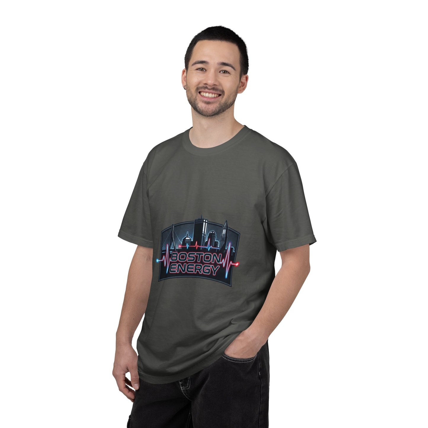 Boston Energy T-Shirt — City Skyline Neon Tee