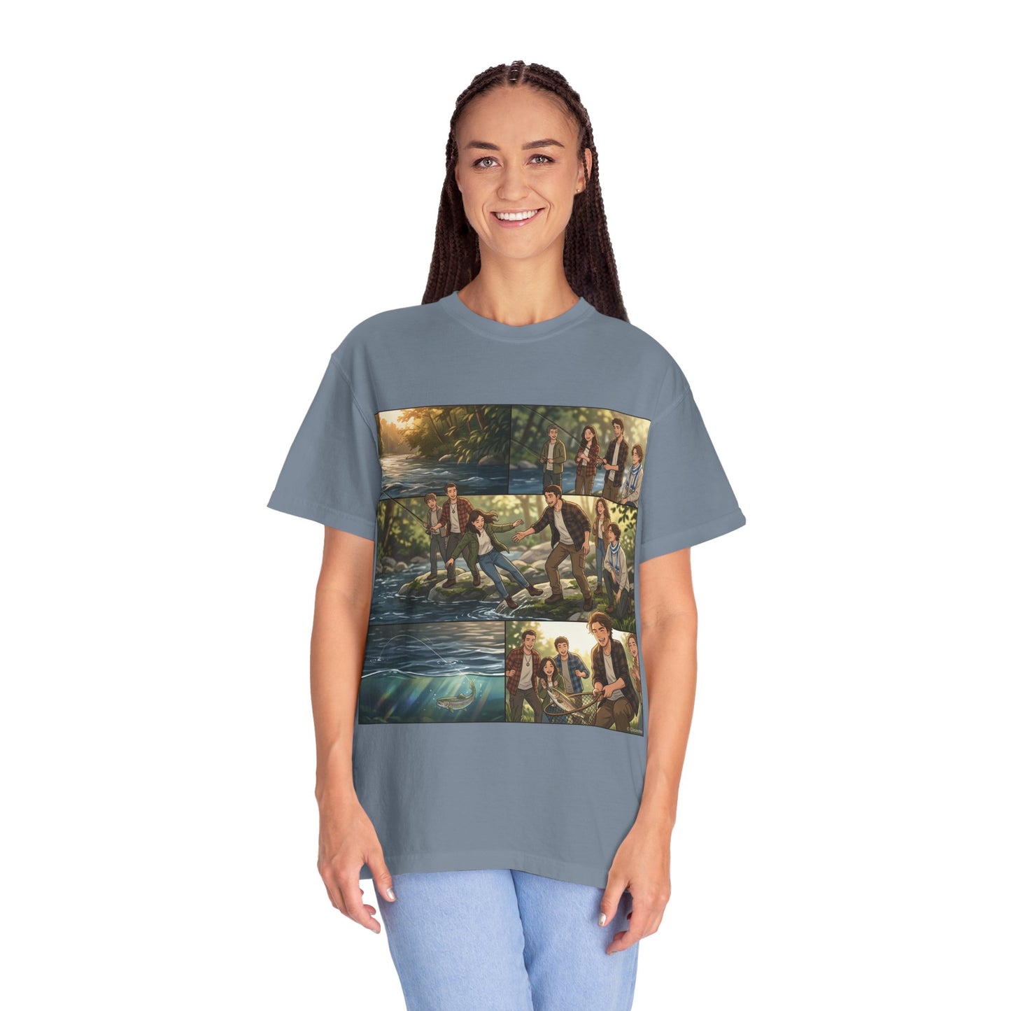 Band Photo Collage T-Shirt – Retro River Scene Crew Tee