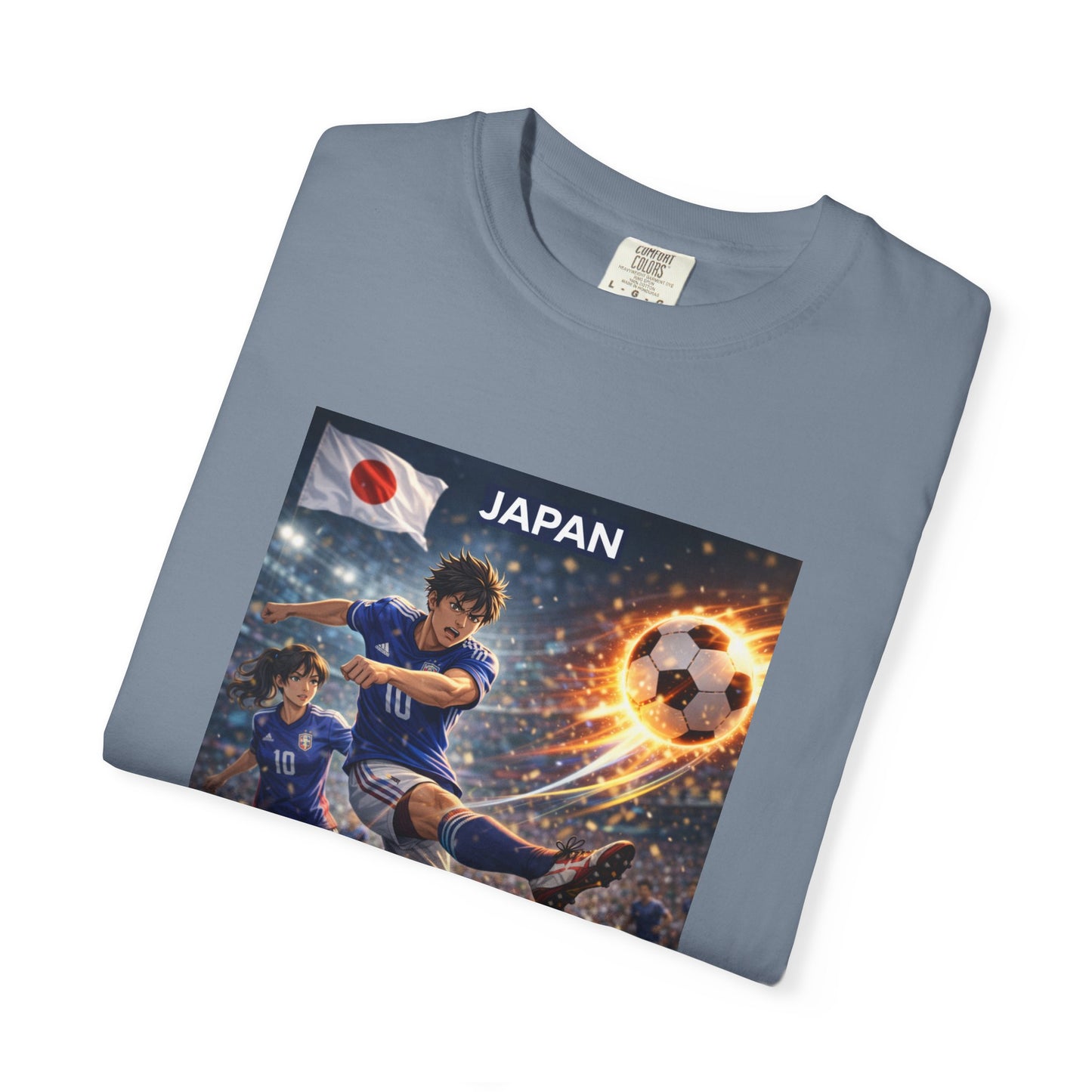 Japan Soccer Team Graphic T‑Shirt — Dynamic Football Players Design