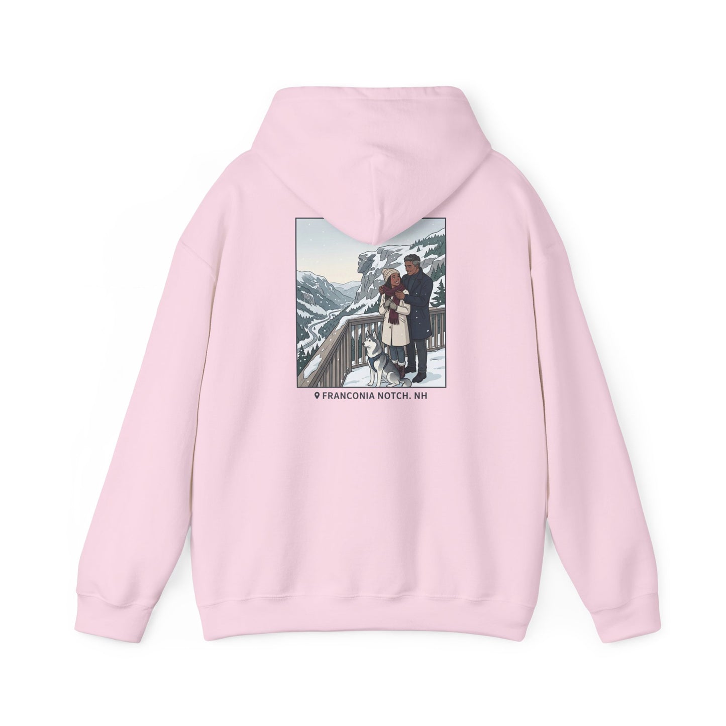 Winter Couple Photo Hoodie — Vintage Alps Travel Graphic Sweatshirt