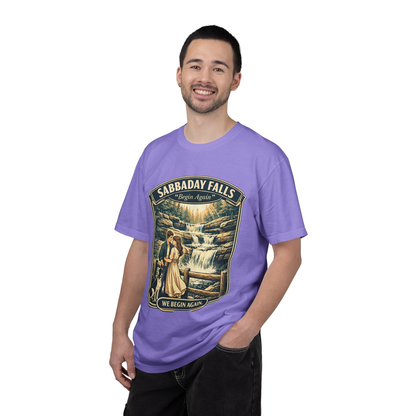 Sabbaday Falls 'We Begin Again' Vintage Nature T-Shirt