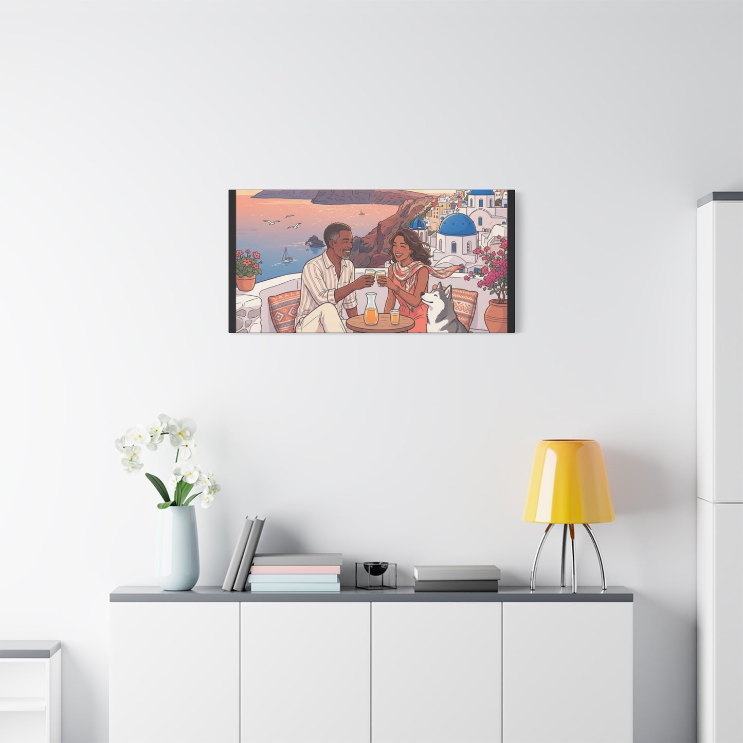 Santorini, Greece – “Sunset Serenade - Matte Canvas, Stretched, 1.25"