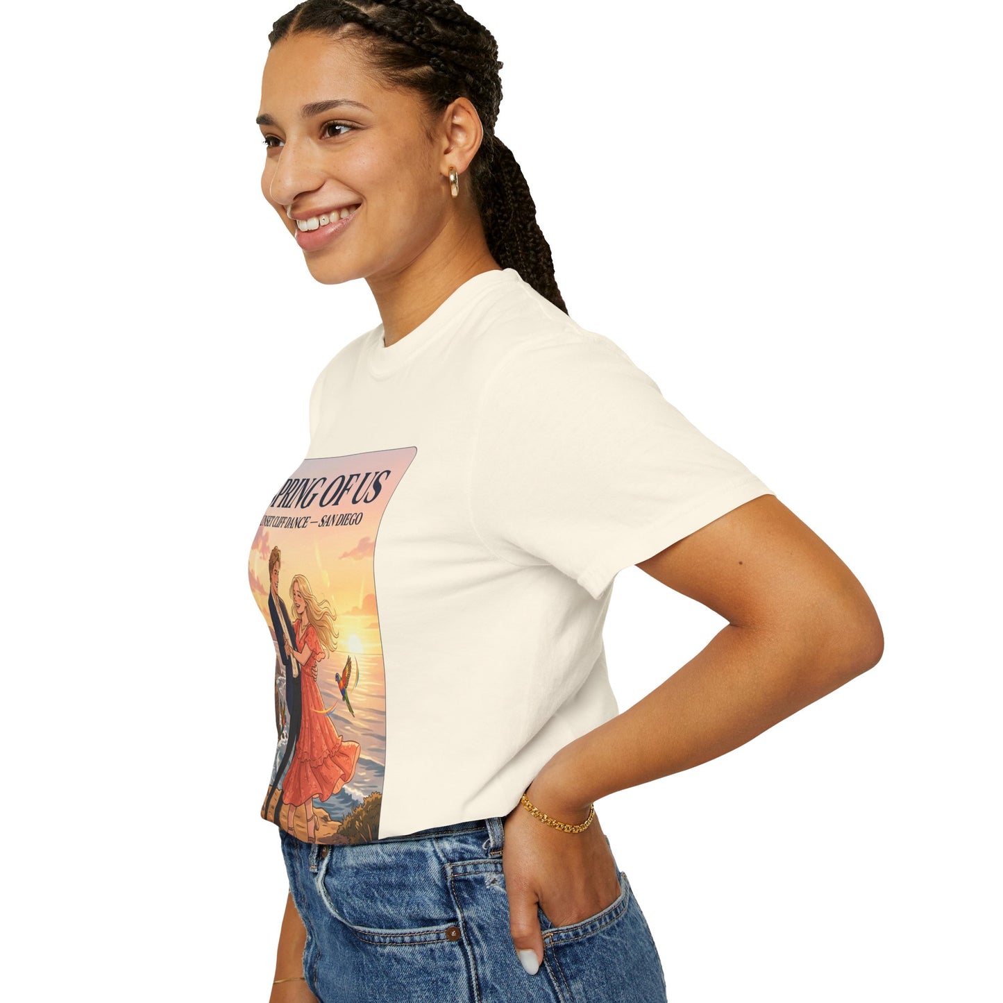 Spring of Us T‑Shirt — Sunset Cliff Dance San Diego Vintage Romance Tee