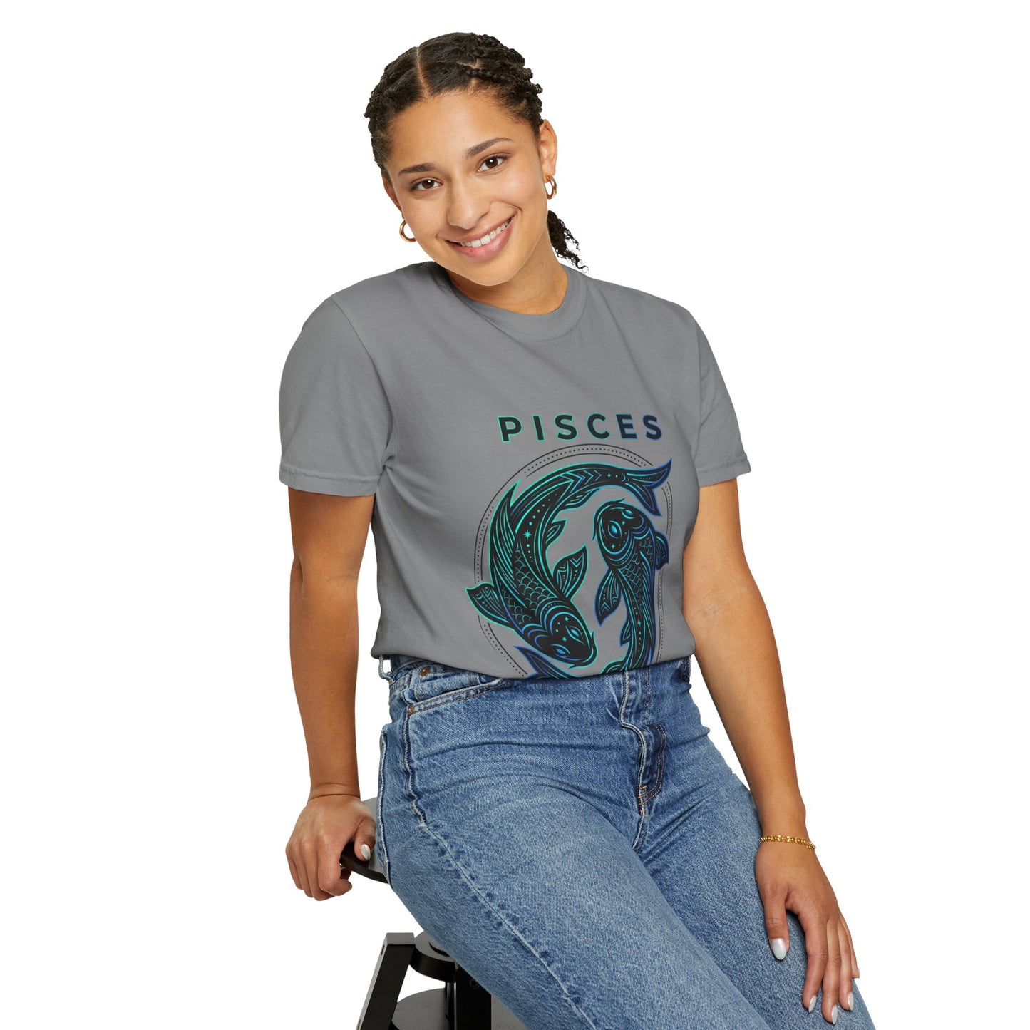 Pisces Zodiac T-Shirt — Artistic Twin Fish Astrology Tee