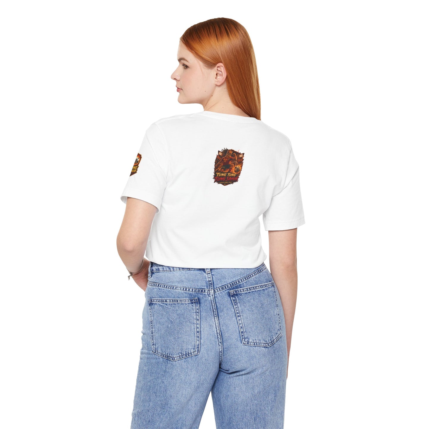 Tung Tung Tung Sahur Soccer Kick Firestorm Graphic Tee — ‘Goal’ Animated Kick Design