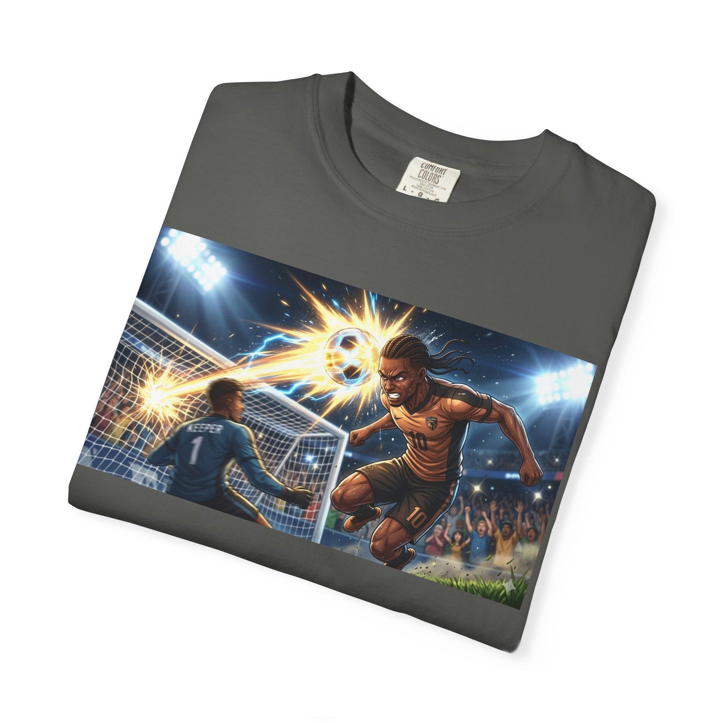 Soccer Goal Explosion T-Shirt — Action-Packed Football Graphic Tee