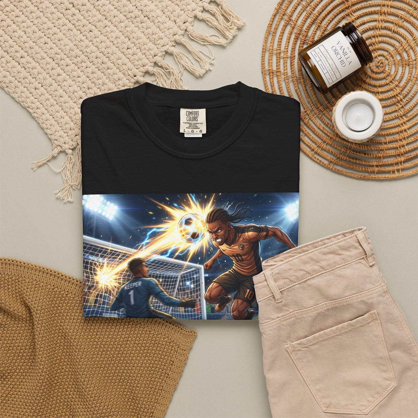 Soccer Goal Explosion T-Shirt — Action-Packed Football Graphic Tee