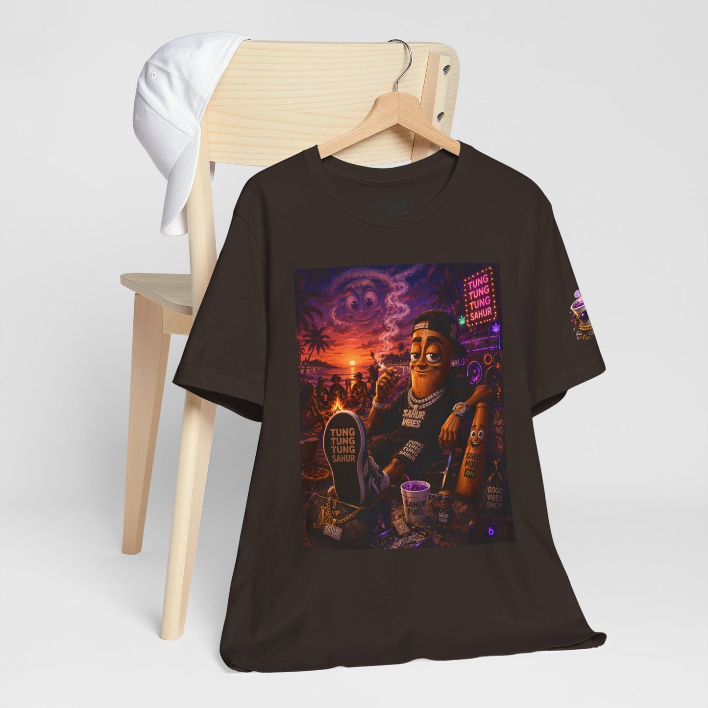 Tung Tung Tung Sahur T-Shirt — "Summertime Vibes" Retro Beach Party Graphic Tee