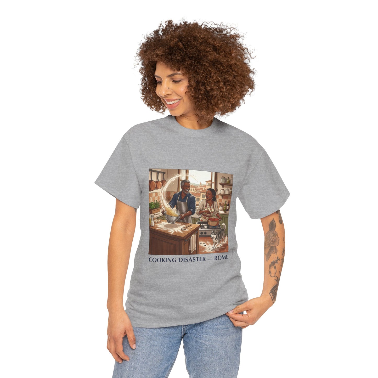 T-Shirt — 'Cooking Disaster — Rome' Illustrated Cooking Tee