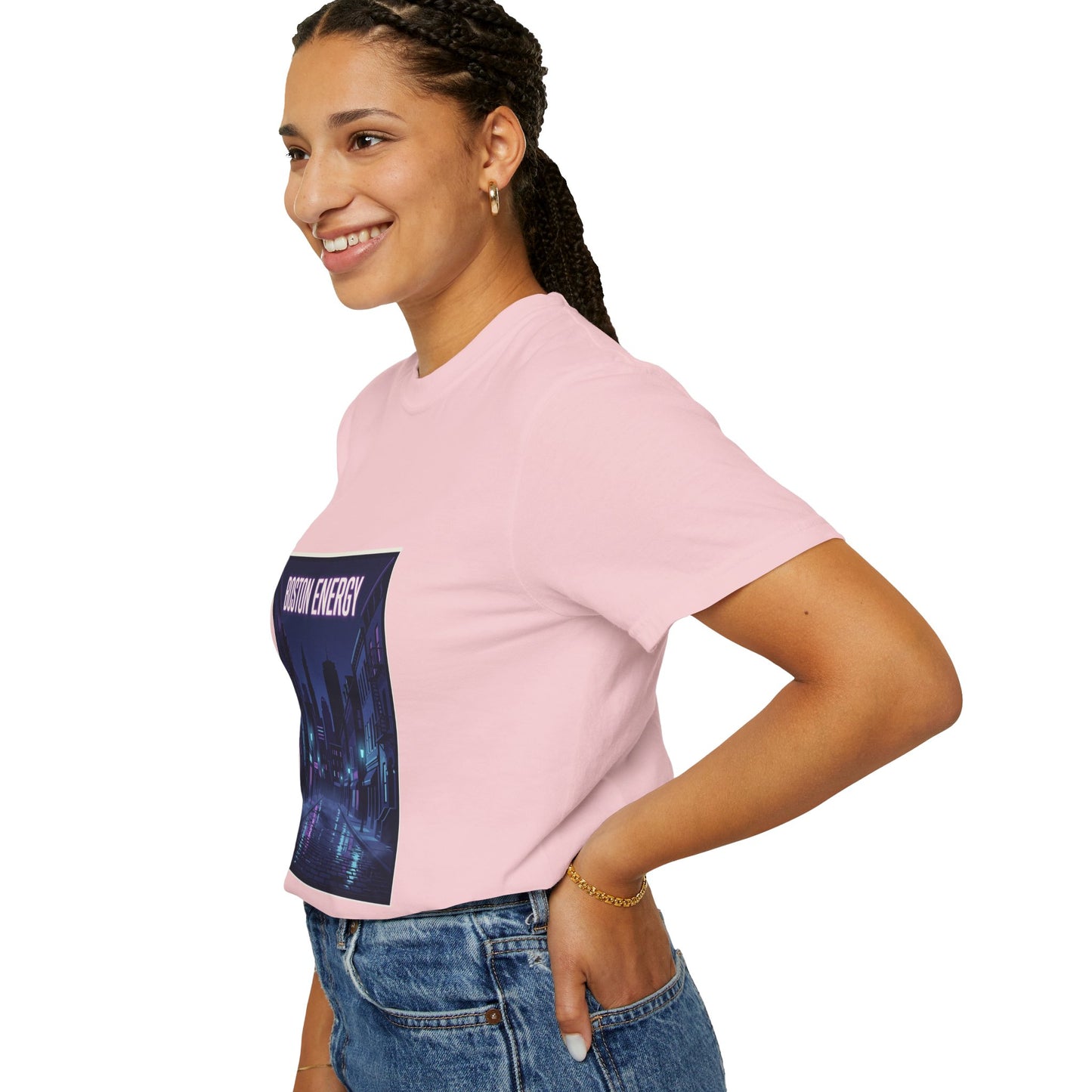 Boston Energy T-Shirt — Neon Cityscape Graphic Tee