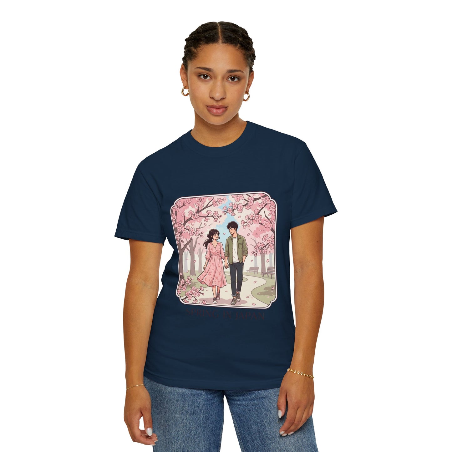 Spring in Japan T-Shirt — Cherry Blossom Couple Graphic Tee