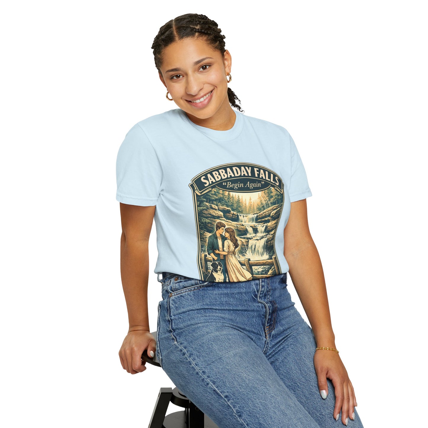 Sabbaday Falls 'We Begin Again' Vintage Nature T-Shirt