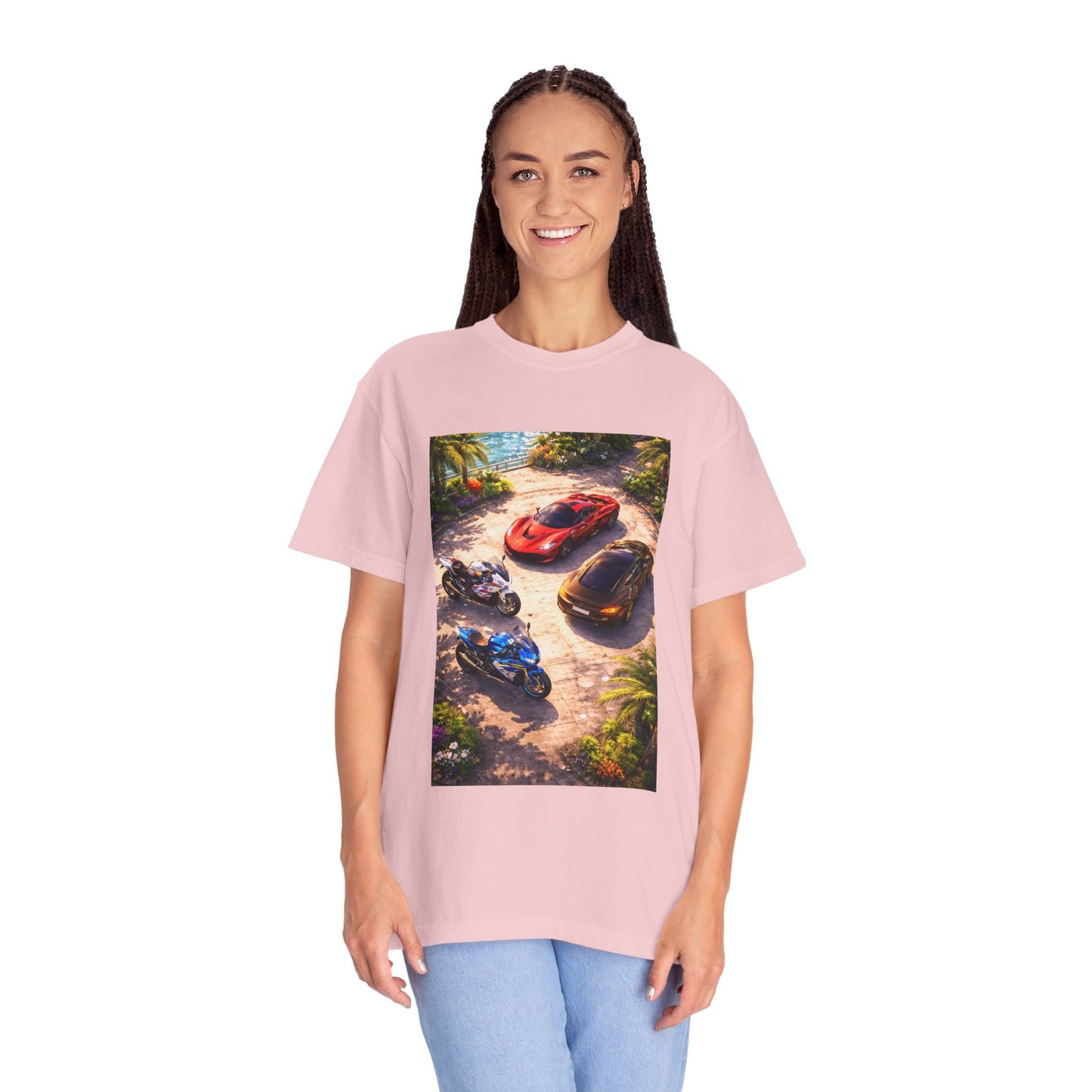 MULTI-VEHICLE - T-Shirt — Tropical Sports Cars & Motorbikes Print