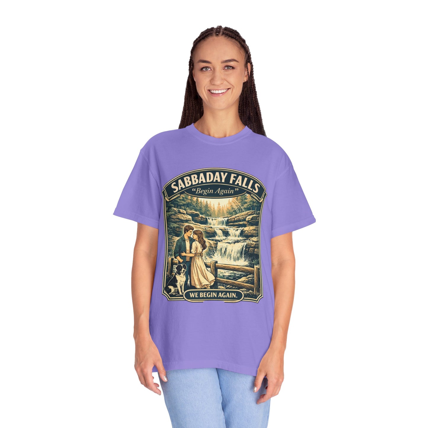 Sabbaday Falls 'We Begin Again' Vintage Nature T-Shirt