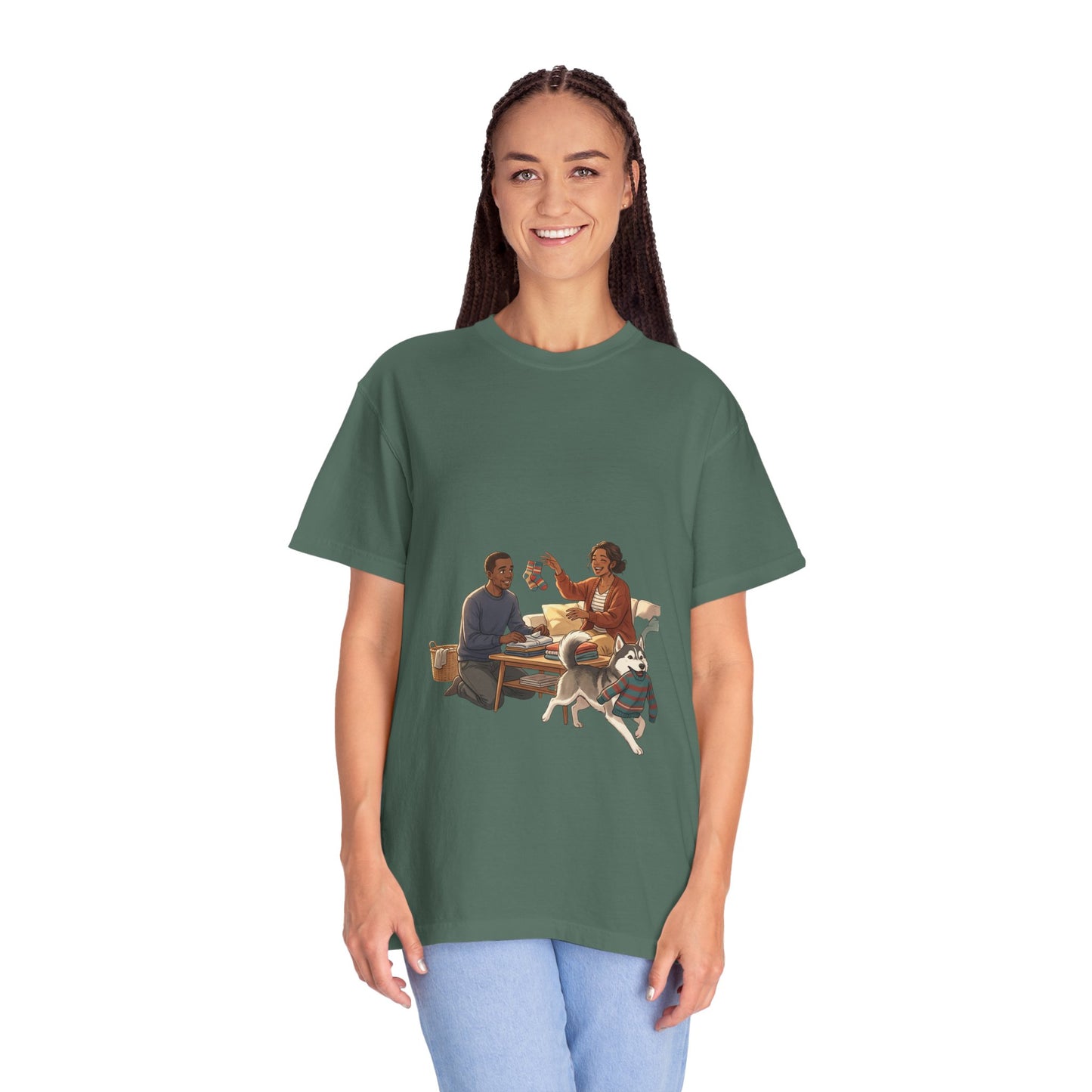 Picnic Cheers T-Shirt — Vintage Couple & Dog Illustration Tee