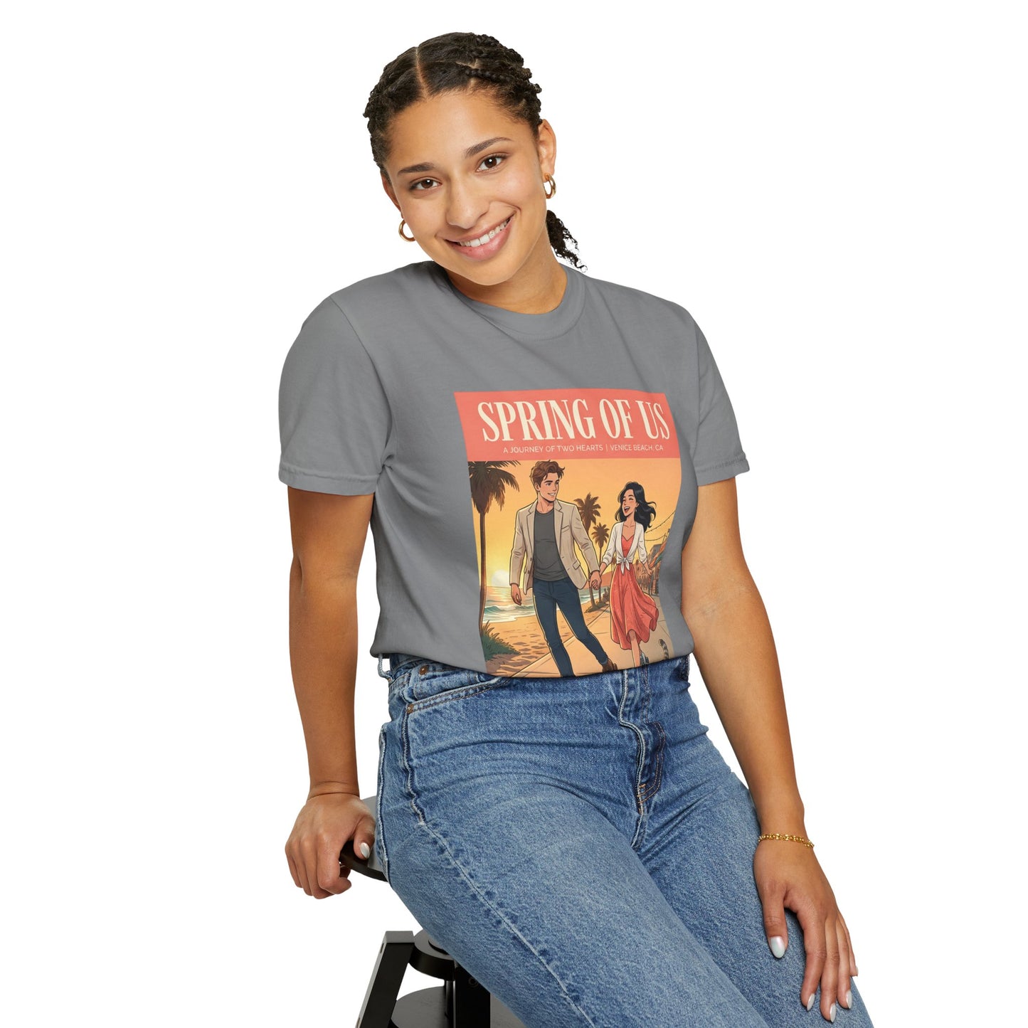 Spring of Us T-Shirt — Vintage Romantic Beach Couple Graphic Tee