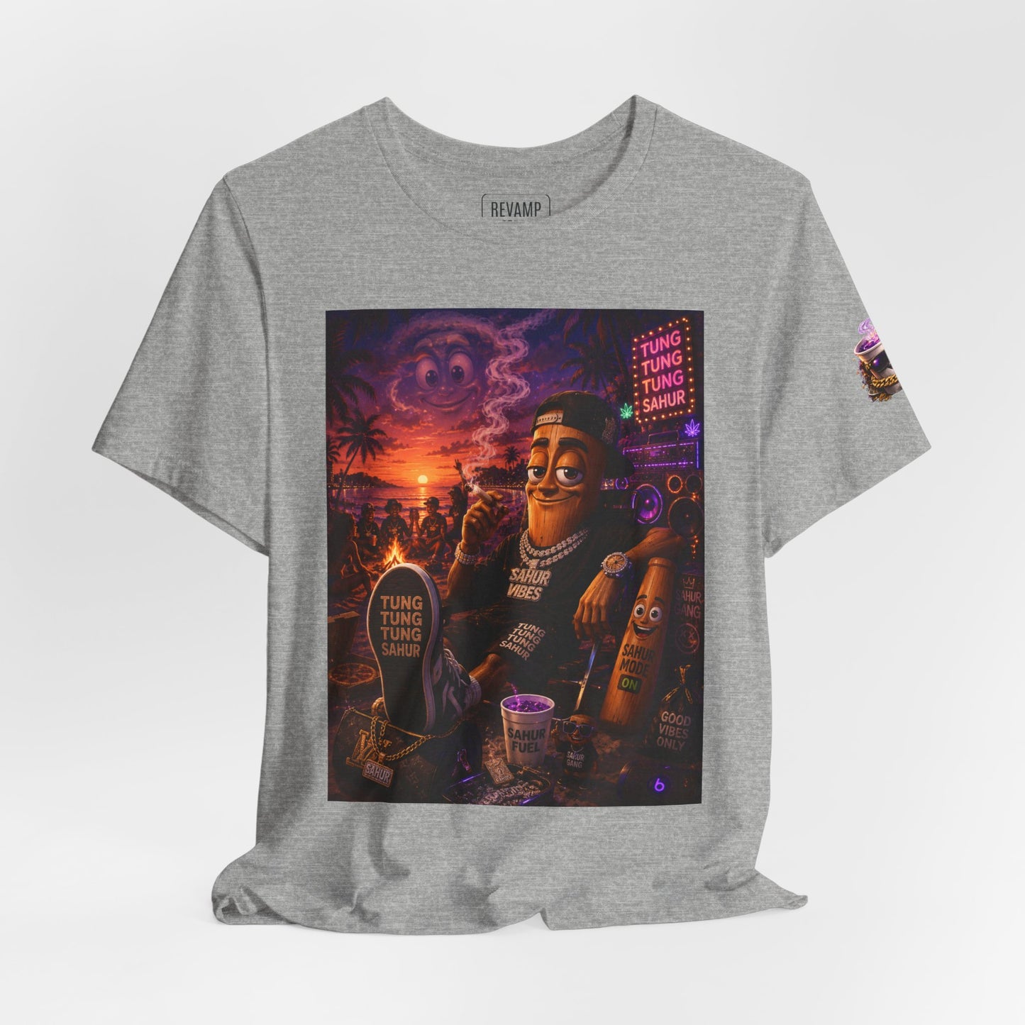 Tung Tung Tung Sahur T-Shirt — "Summertime Vibes" Retro Beach Party Graphic Tee