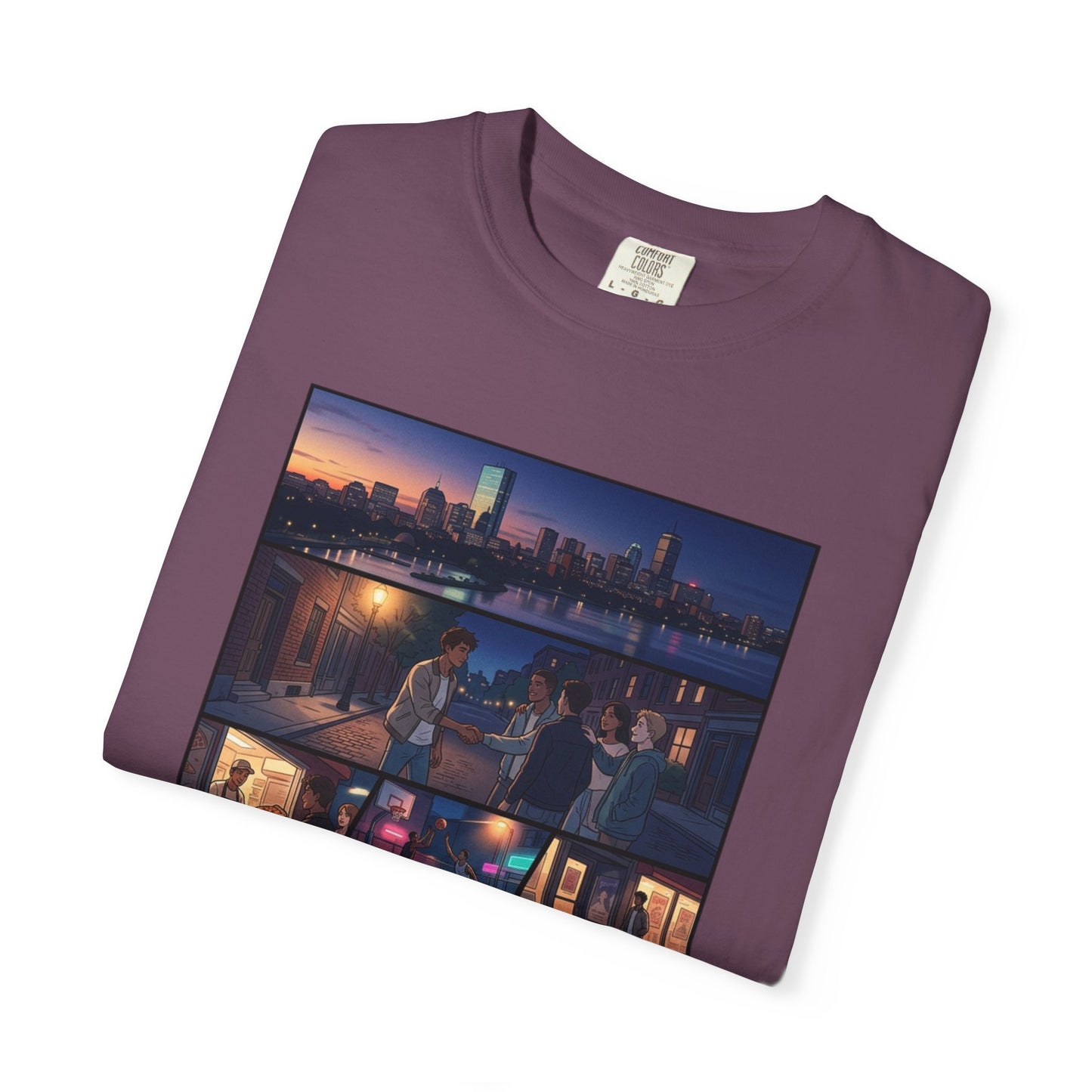Boston: Built Different - City Nights Photo Collage T-Shirt