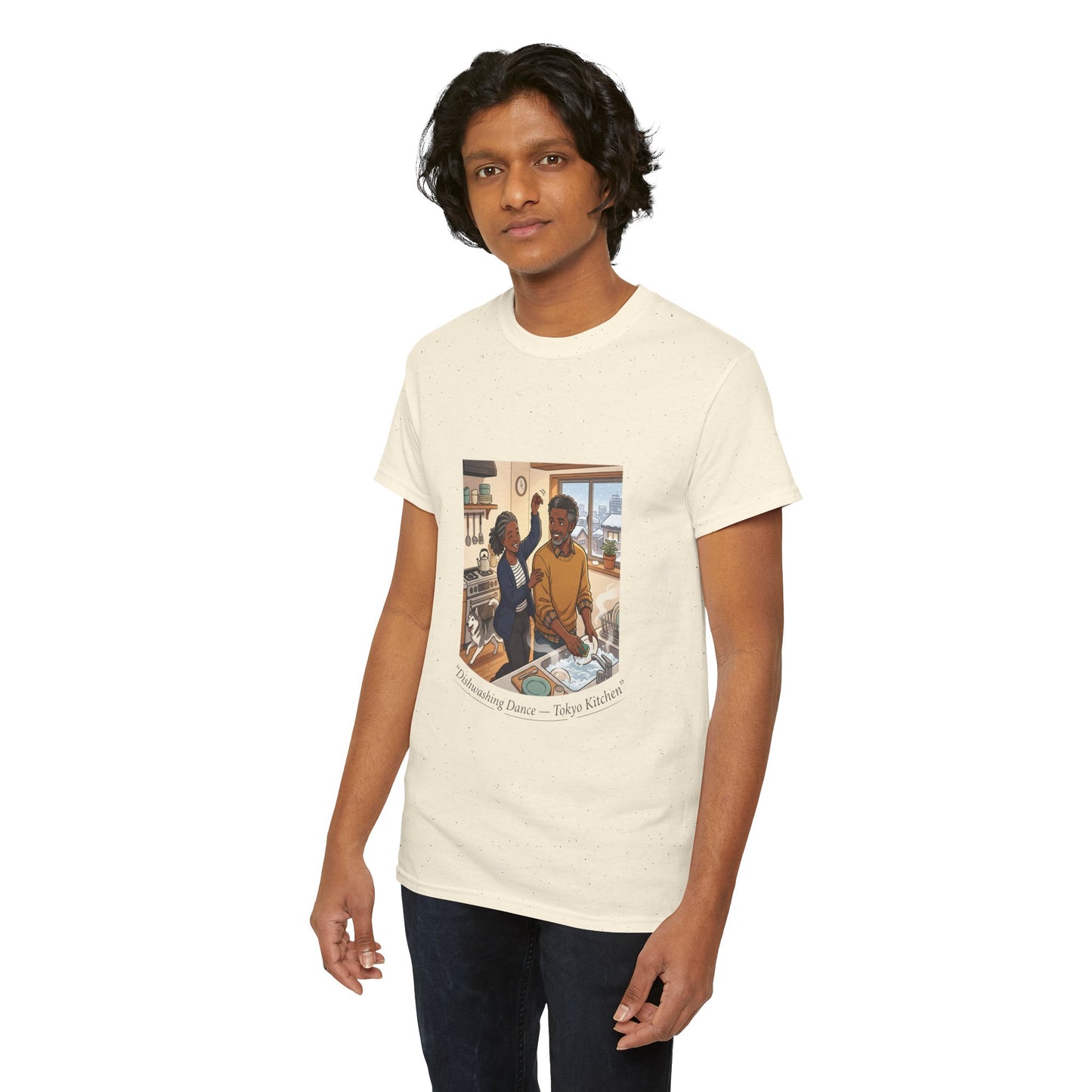 Dishwashing Dance Tee — Couple Kitchen Graphic T-Shirt